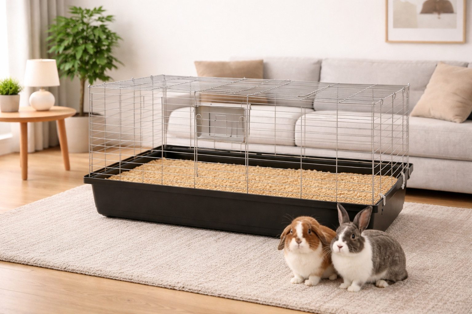 M.O. Kleintierkäfig XXL Meerschweinchenkäfig Hasenkäfig Nagerkäfig 1,20m - Anthrazit/Chrom