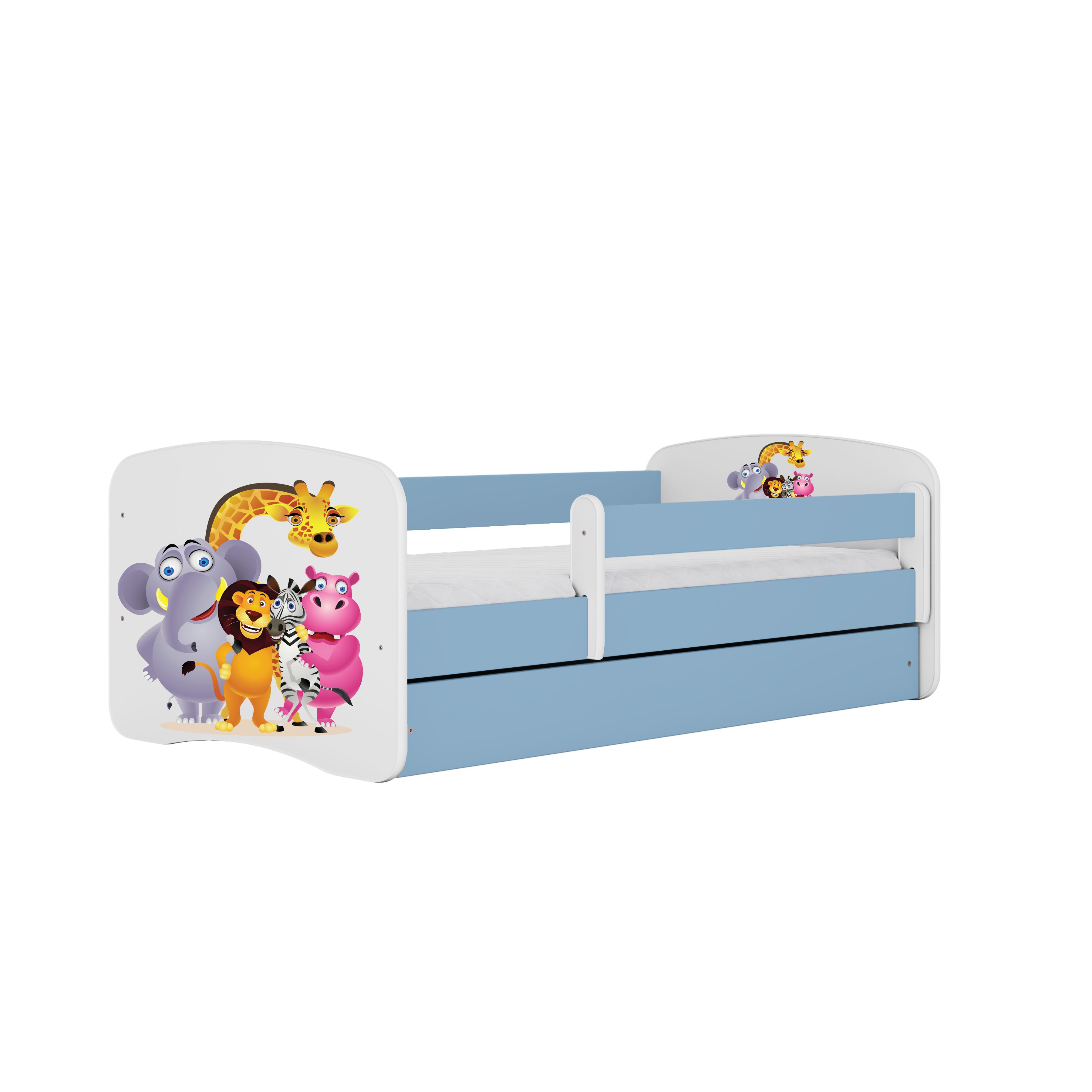 Raumhirsch Furniture Kinderbett 70x140, 80x160, 80x180 cm - Komplettset mit Schublade (Bett für Mädchen, Einzelbett für Kinder von 2-12 Jahren, Rausfallschutz und Lattenrost), verschiedene Farben & Designs