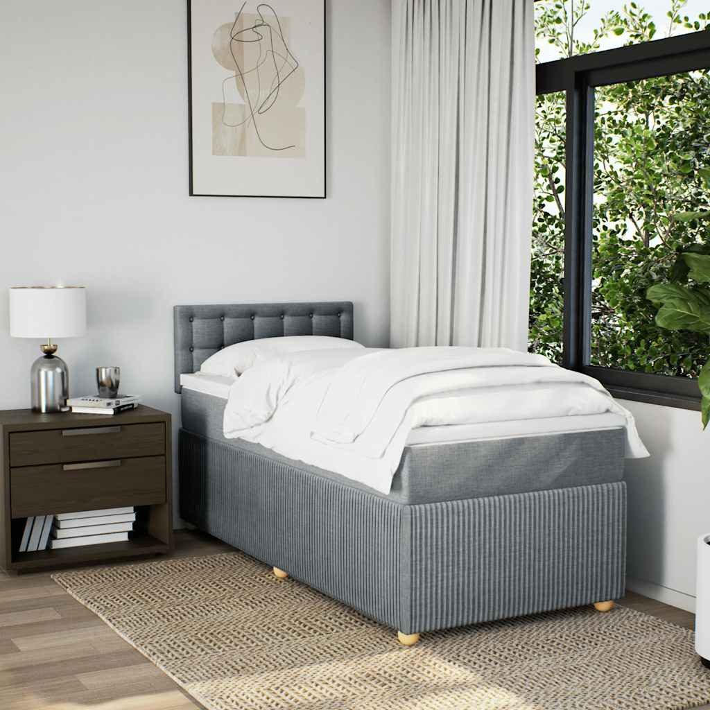 vidaXL Bett Boxspringbett mit Matratze Hellgrau günstig online kaufen