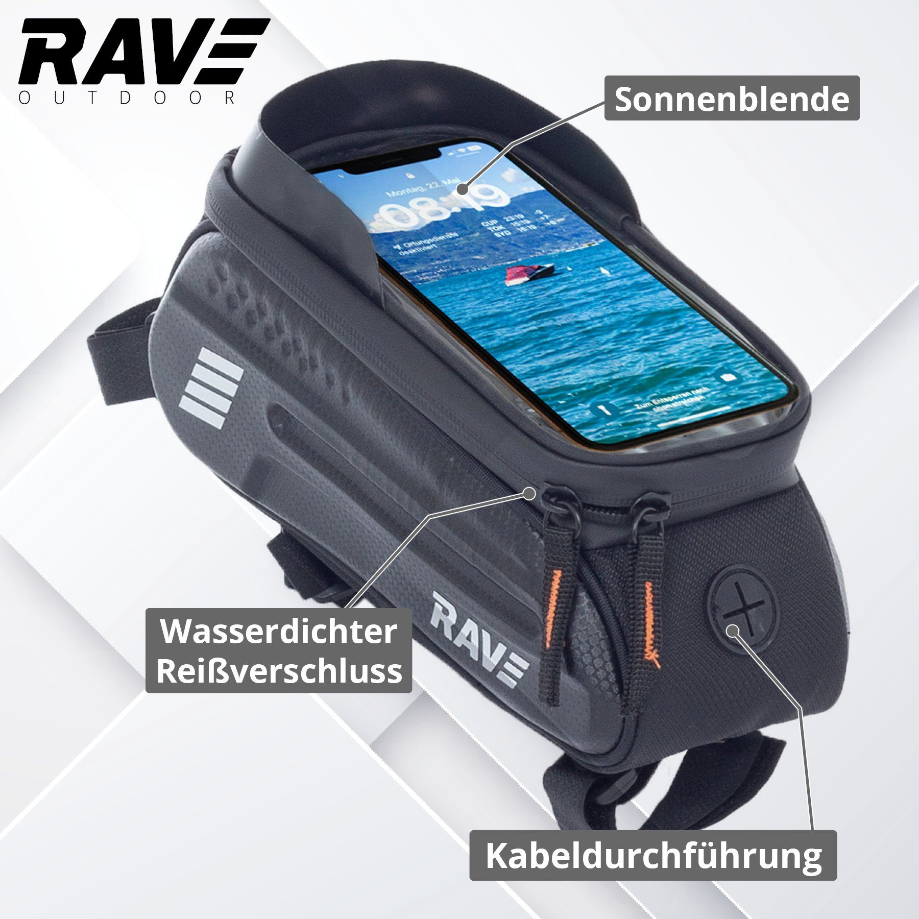 Rave Bike&Outdoor Handy-Rahmentasche Fahrrad Oberrohrtasche Topcase