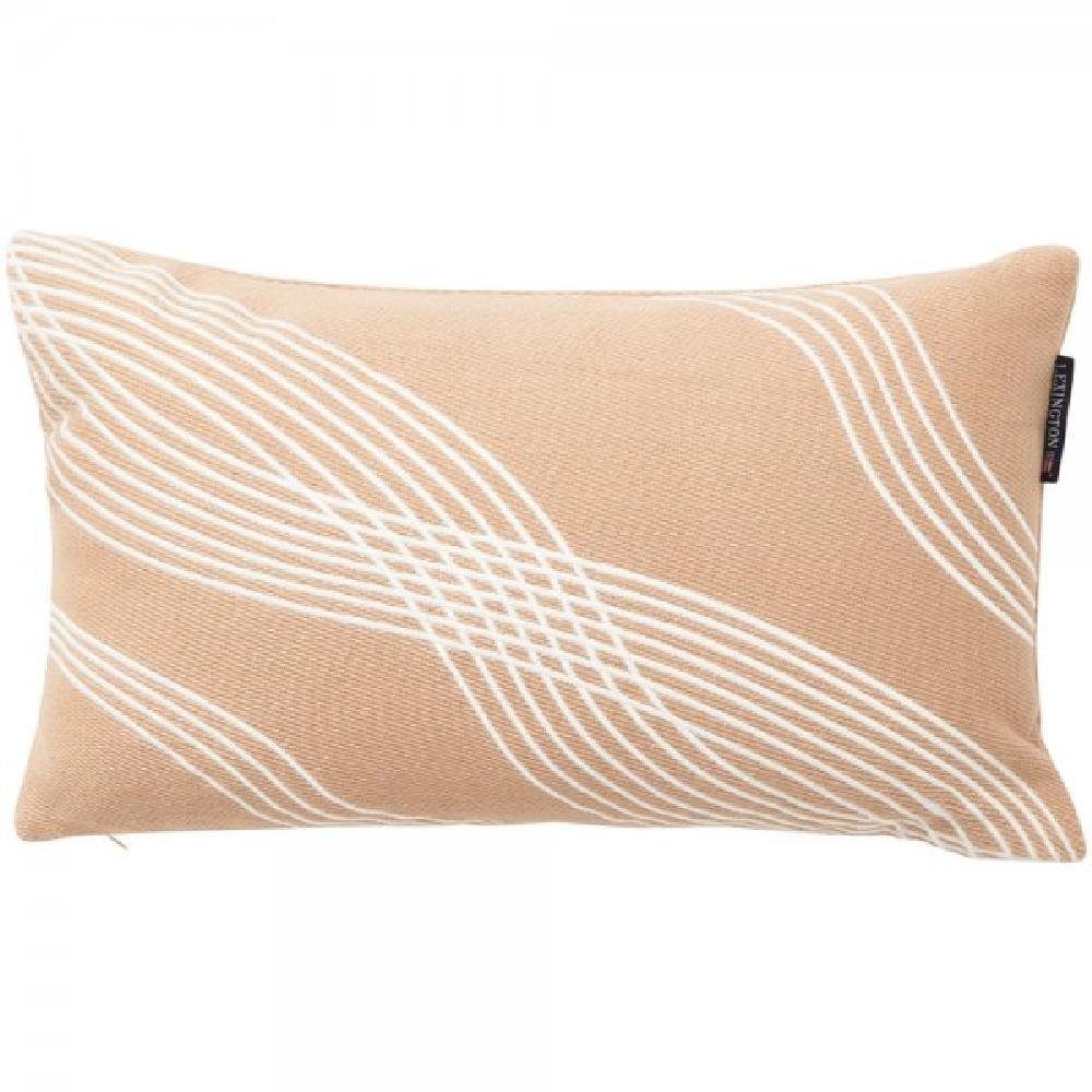 Lexington Kissenhülle LEXINGTON Kissen Waves Recycled Heavy Cotton Twill Beige-White (30x50c