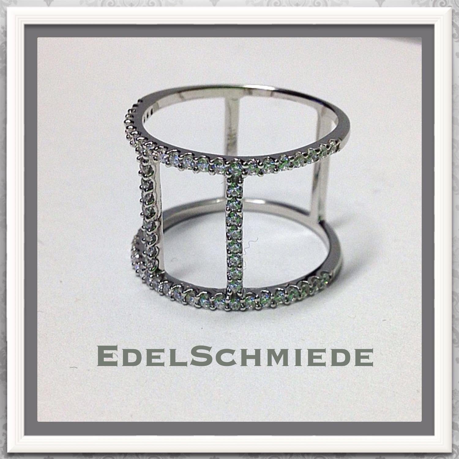 Silberring zarter Silberring 925 rhod mit Zirkonias #53