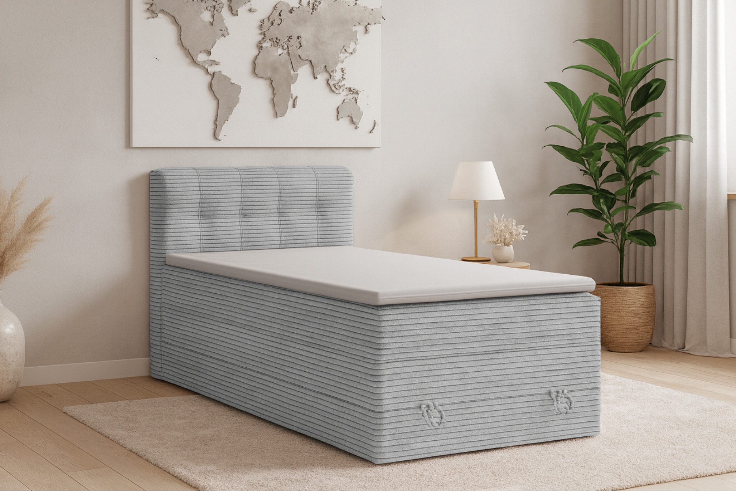 Deine Möbel 24 Boxspringbett JUNG 2 Polsterbett Komplettbett Hotelbett Cord günstig online kaufen
