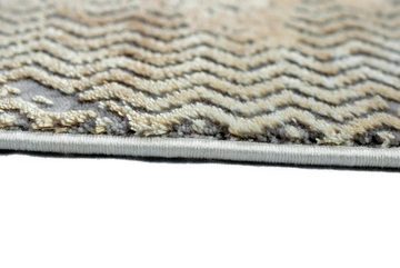 Wollteppich Wollteppich Luxus abstrakt aus Naturfasern in beige grau creme, Carpetia, rechteckig, Höhe: 7 mm, Maschinengewebt