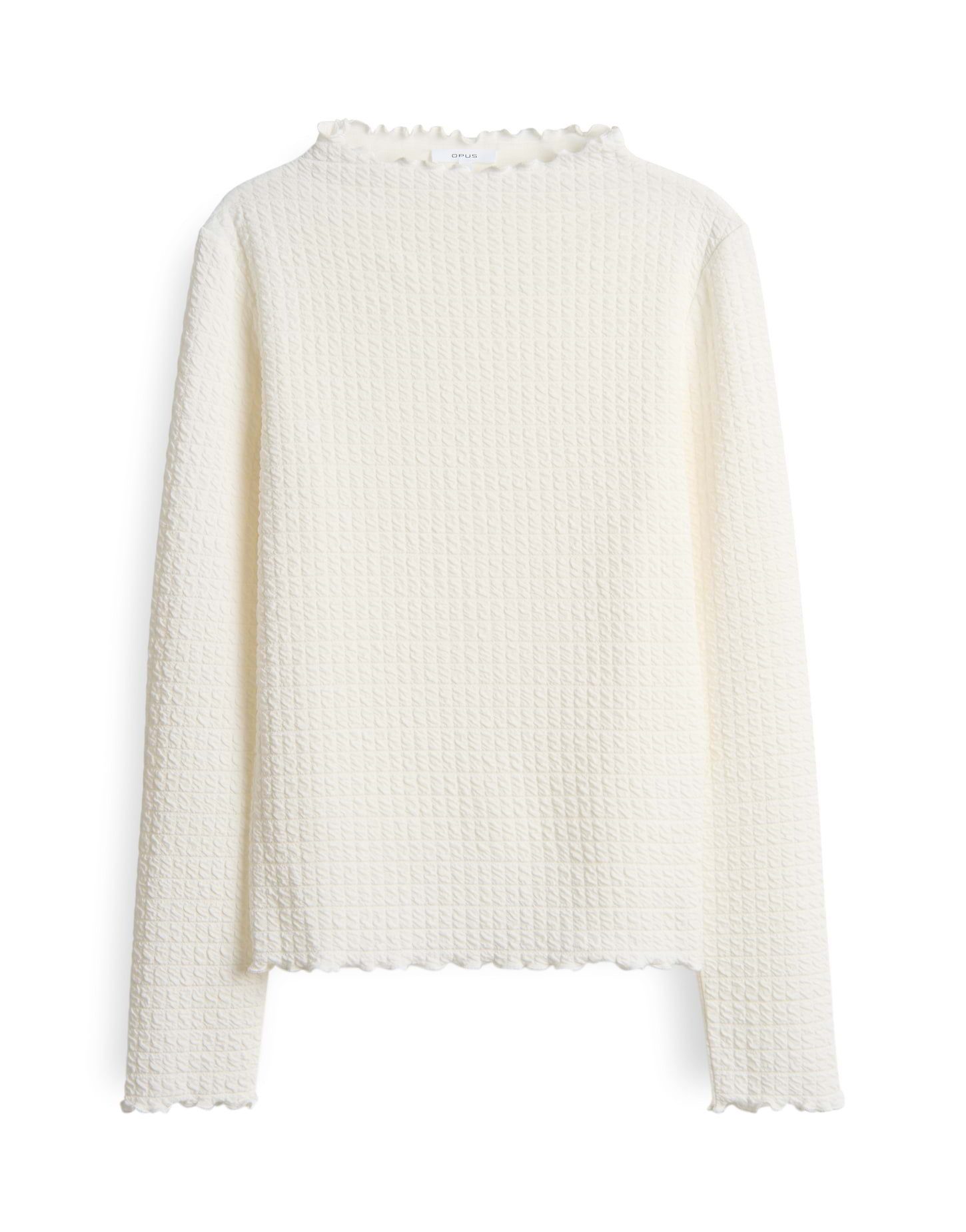 OPUS Longsleeve SIRKEN Slim strukturiert mit Kurbelkanten schmale Passform, weicher Griff, elastischer Stoff