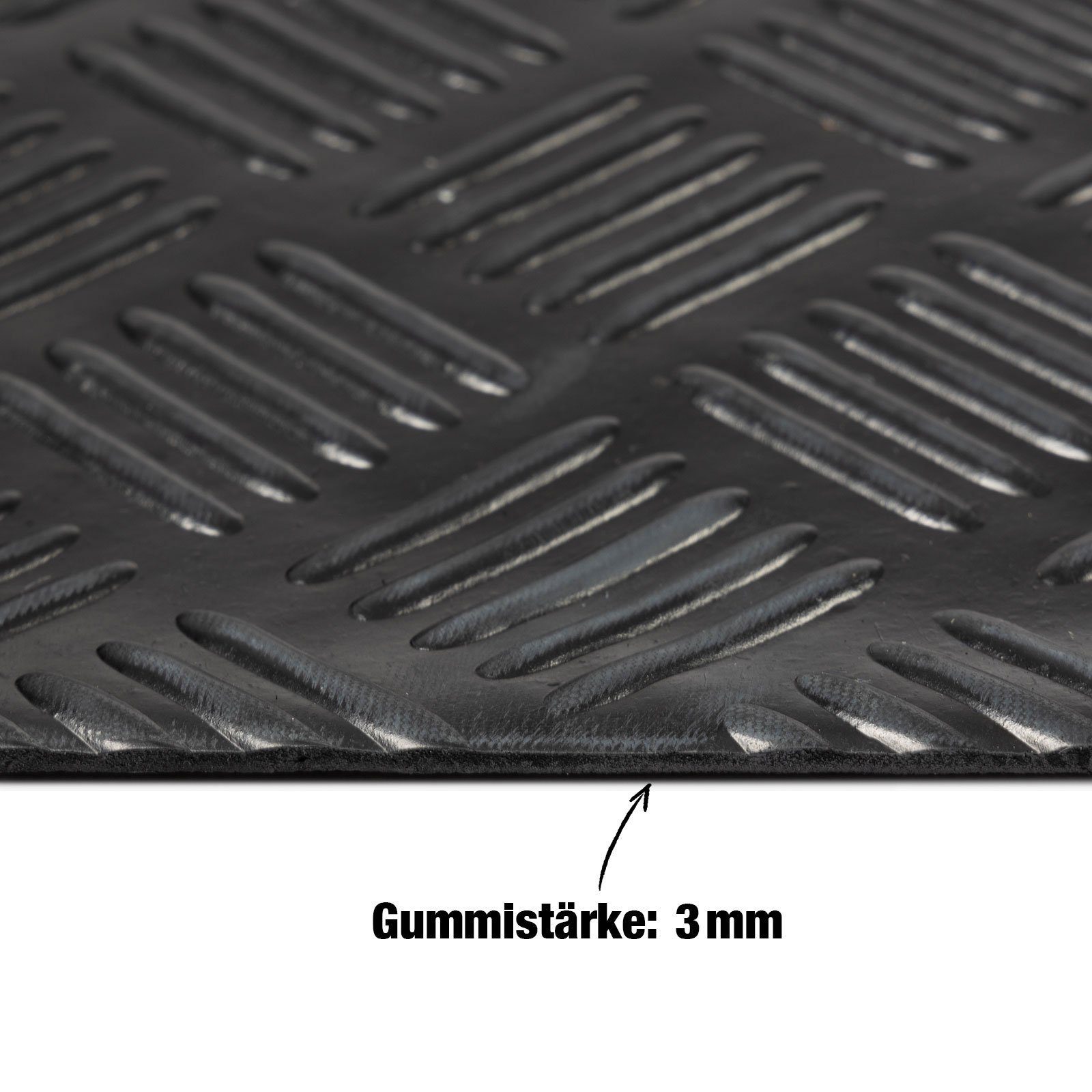 Floordirekt Bodenschutzmatte Gummiläufer "Karo", viele Größen, aus SBR-Gummi, Läufer