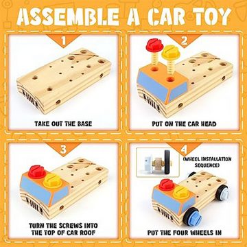 XDeer Kinder-Werkzeug-Set Holzspielzeug Werkzeug Kinder Montessori Spielzeug, (21-tlg), Motorikspielzeug Geschenk für Mädchen Junge