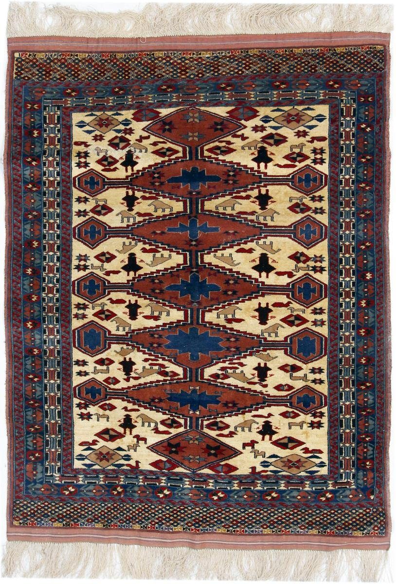 Orientteppich Afghan Mauri 104x142 Handgeknüpfter Orientteppich, Nain Trading, rechteckig, Höhe: 6 mm