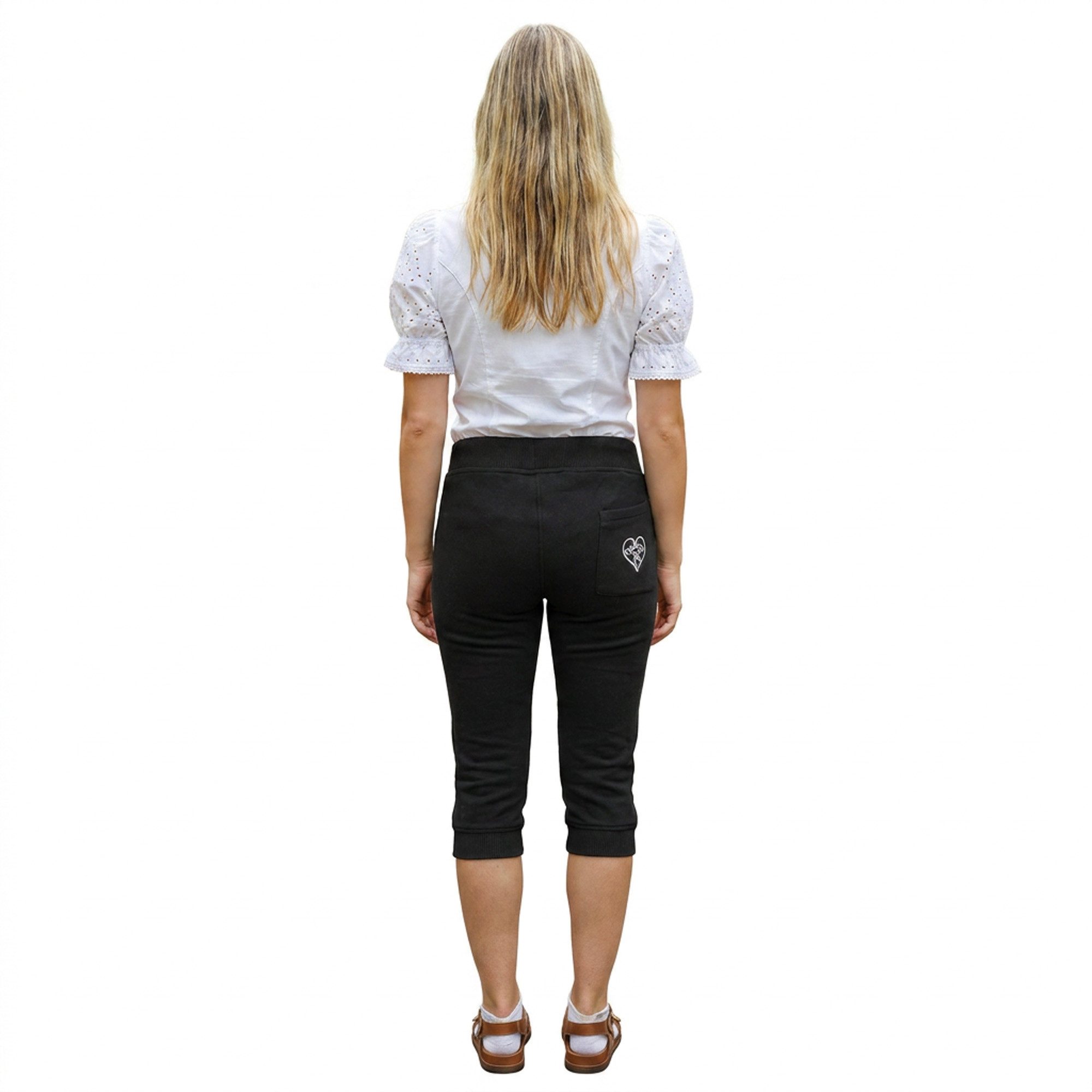 Steigenhöfer Manufaktur Lederhose Damen Lookalike - Kniebund Jogginghose - Kordelzug im Lederhosen Look Kniebund Jogging Damen Shorts Tracht - Oktoberfest Damen Outfit