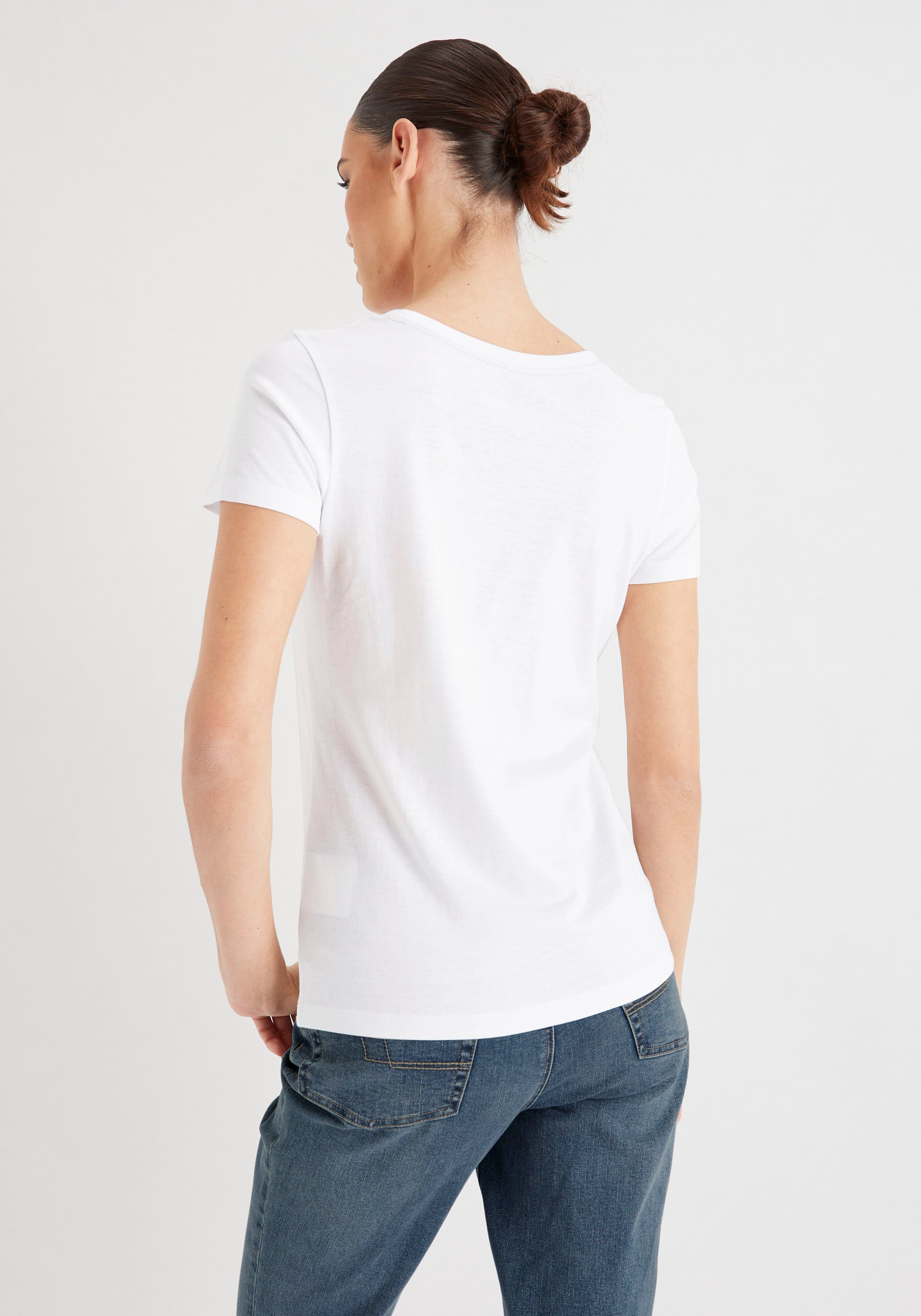 T-Shirt HECHTER Druck weiß-rot PARIS mit