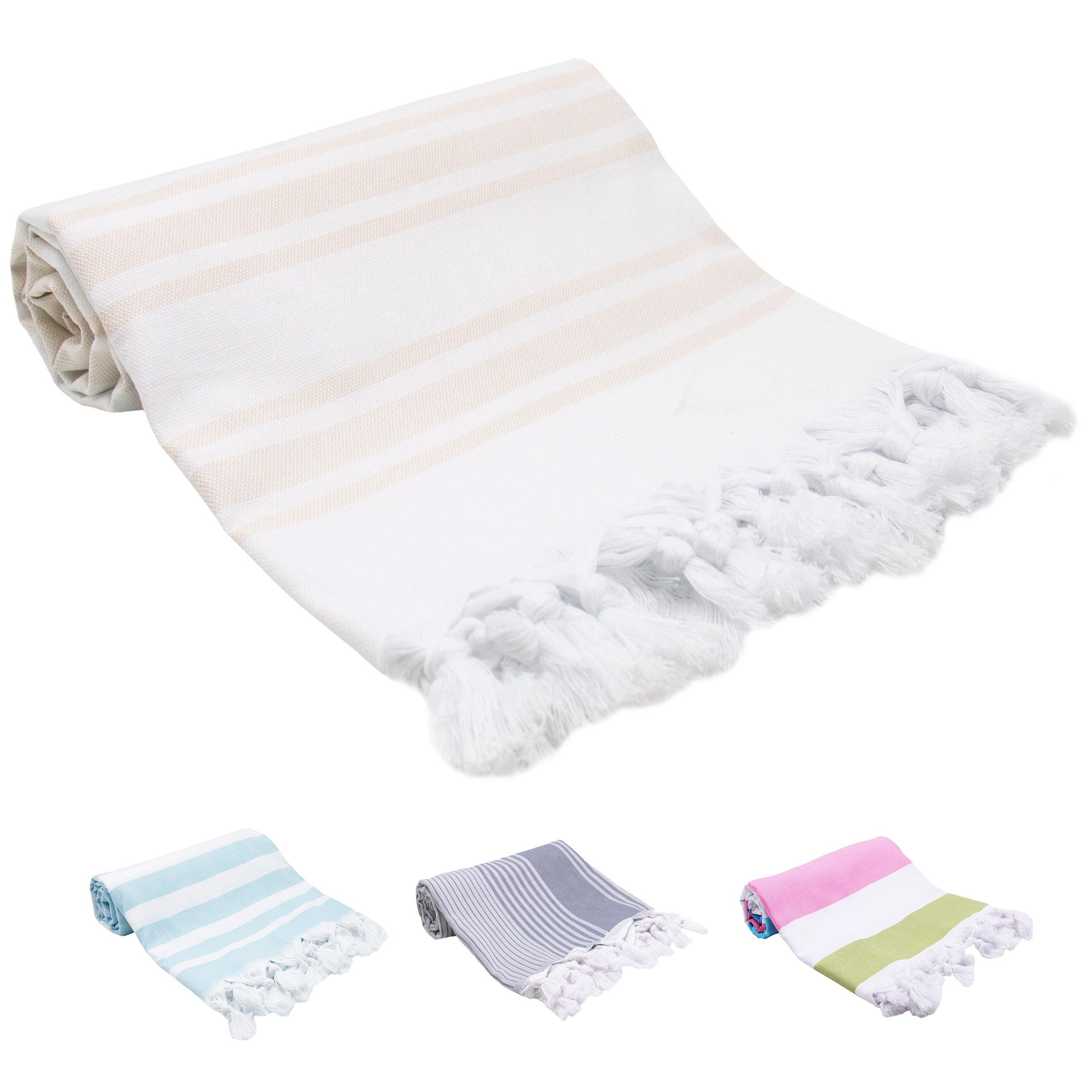 ZOLLNER Hamamtuch, Baumwolltuch (1-St), 90 x 170 cm, 100% Baumwolle, mit Fransen, vom Hotelwäschespezialisten