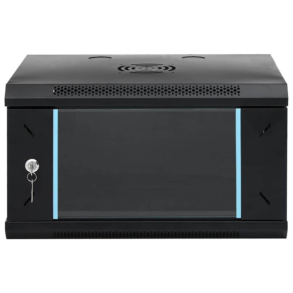 vidaXL Netzwerkschrank mit Speicher Schwarz 53 x 45 x 30 cm Stahl Netzwerk-Adapter