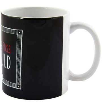 United Labels® Tasse Tacheles Tasse - Der falsche Fuss ist Schuld Kaffeetasse Becher Kaffeebecher aus Keramik Schwarz 320 ml, Keramik
