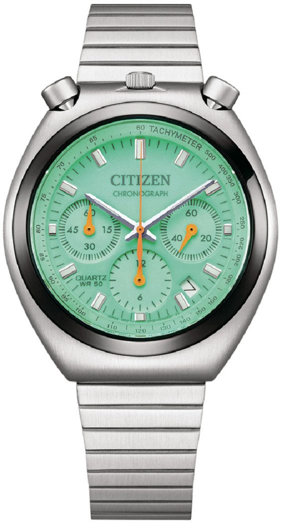 Citizen Chronograph Herrenuhr, Chronograph aus Edelstahl - Grünes Blatt günstig online kaufen