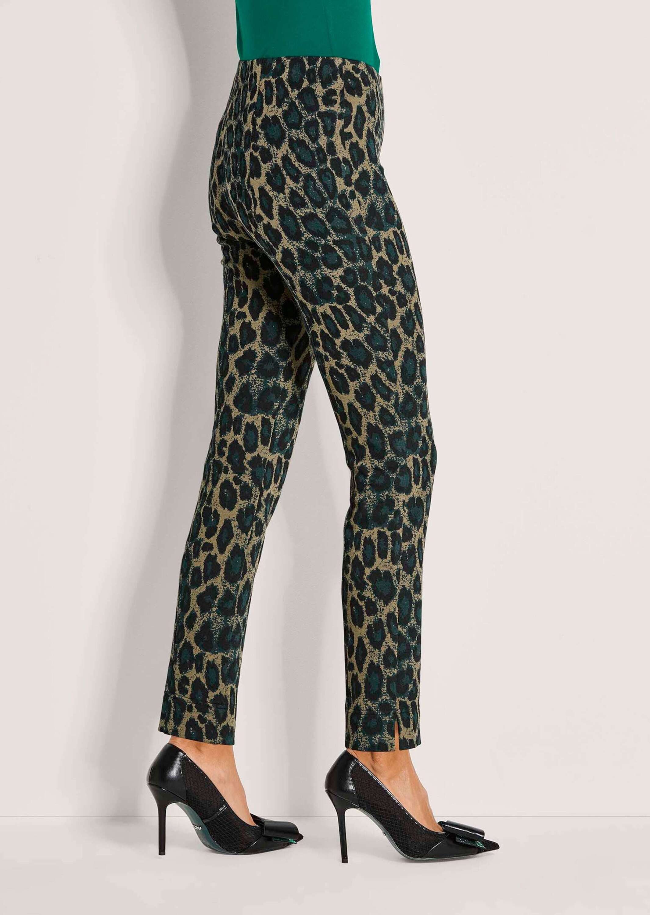 MADELEINE Leggings Gerade Jersey-Leggings mit Animal-Print Printhose mit elastischem Bund, schmaler Schnitt, Animal-Print