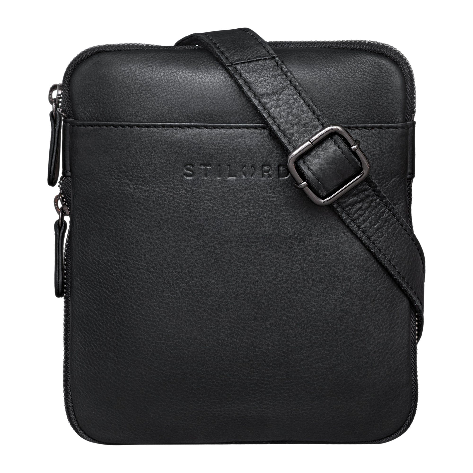 STILORD Schultertasche "Carson" Kleine Herren Leder Tasche