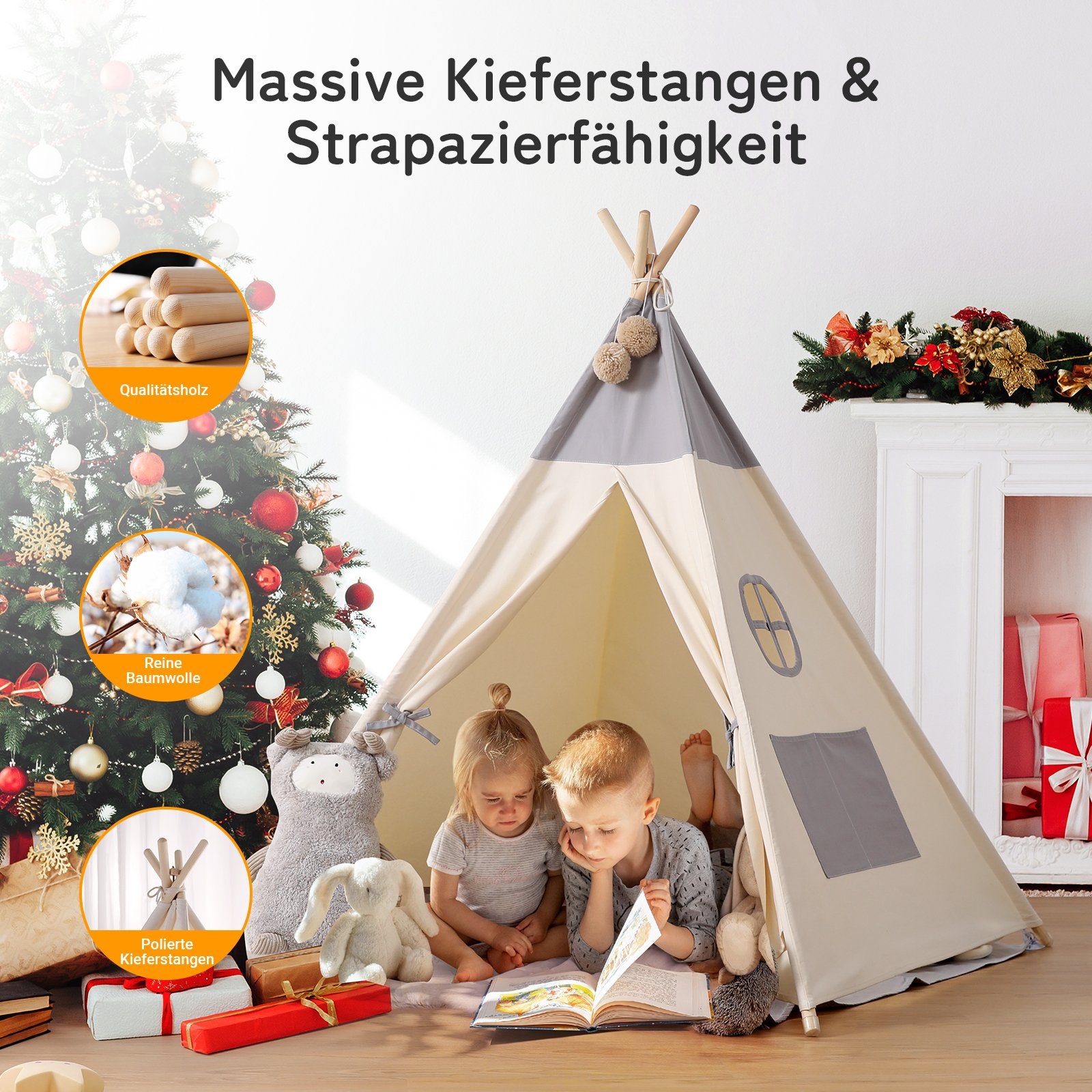 besrey Spielzelt Tipi Zelt für Kinder, Tippi Kinderzelt, Kindertipi +Lichte günstig online kaufen