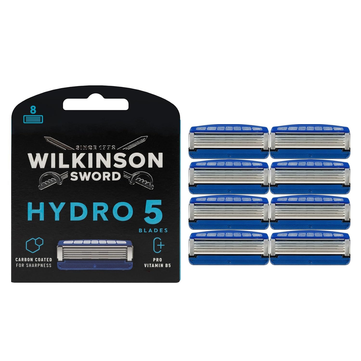Wilkinson Rasierklingen Wilkinson Sword - Hydro 5 Rasierer für Männer, 8 Ersatzklingen, 8-tlg.