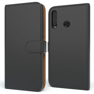 EAZY CASE Handyhülle Uni Bookstyle für Huawei P30 Lite 6,15 Zoll, Schutzhülle mit Standfunktion Kartenfach Handytasche aufklappbar Etui