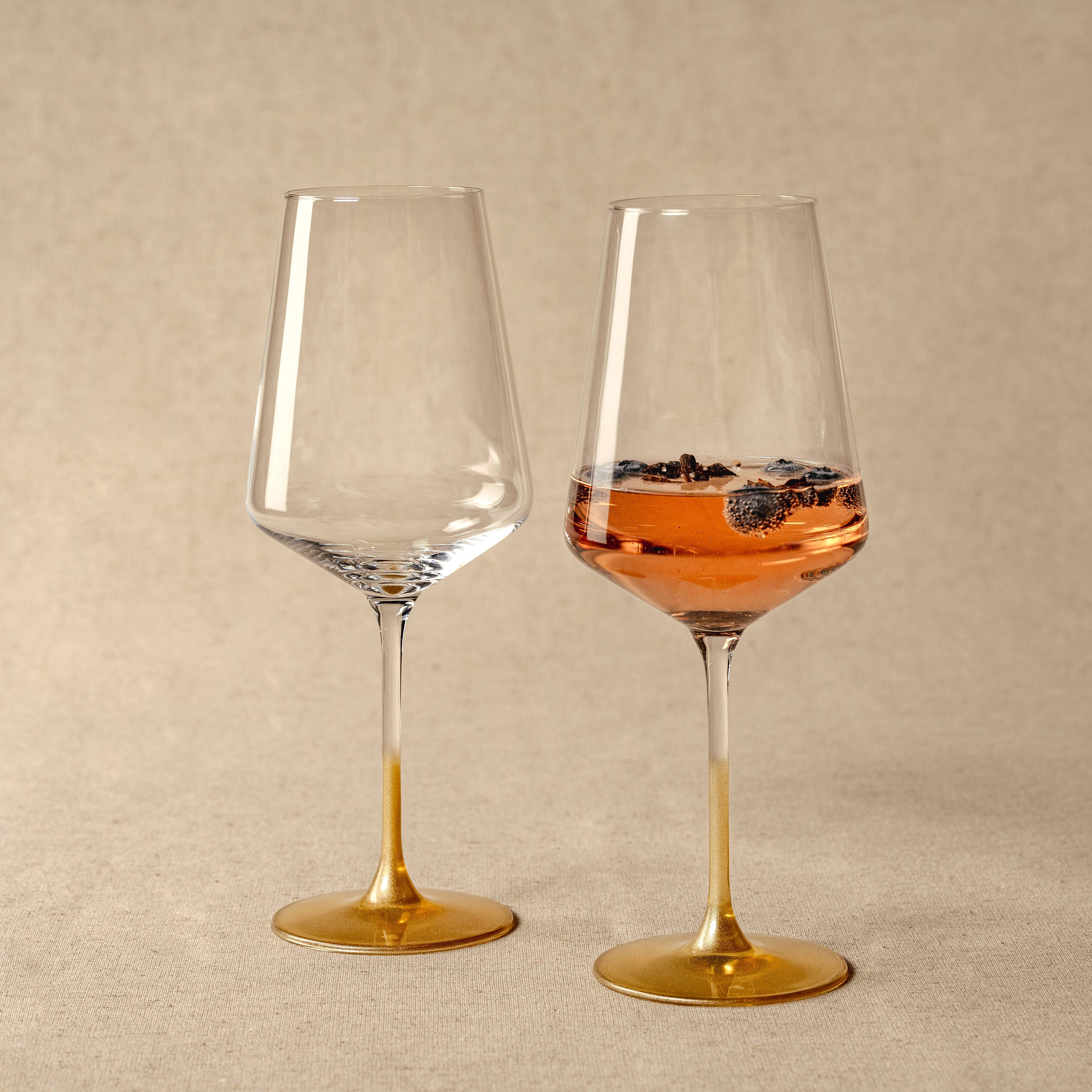 LEONARDO Weinglas PUCCINI, goldfarben, 2-tlg., Kristallglas, 2er Set, 560ml