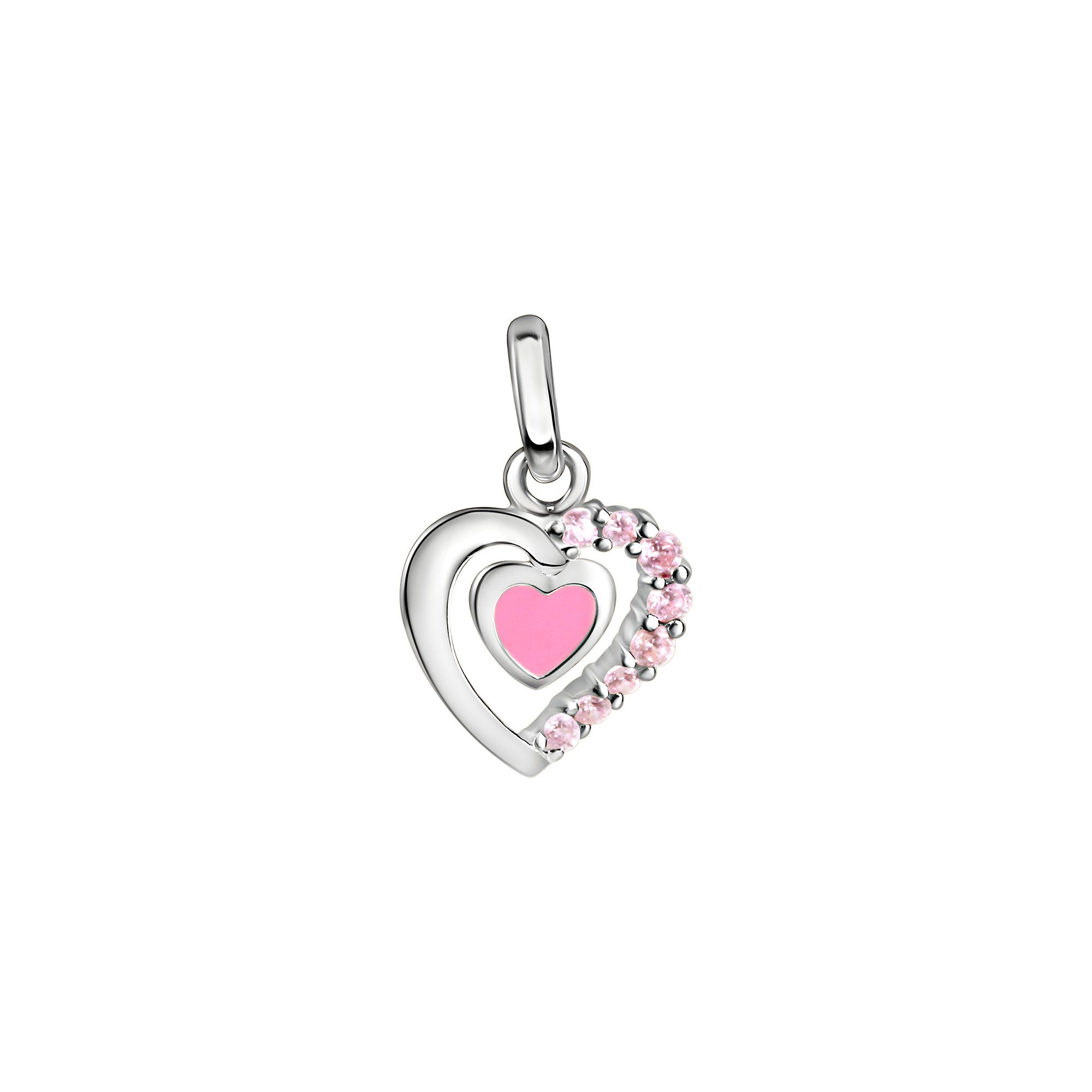 Vivance Kettenanhänger 925 Sterling Silber rhodiniert Herz Zirkonia