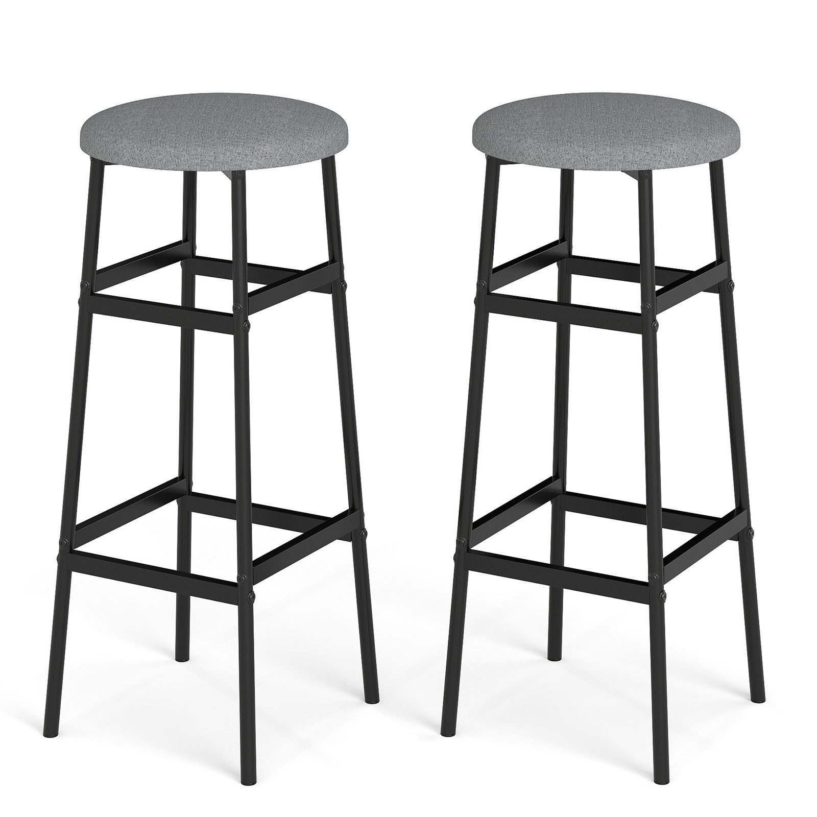 COSTWAY Barhocker Barstuhl (2er Set), 73cm Sitzhöhe mit Fußstütze