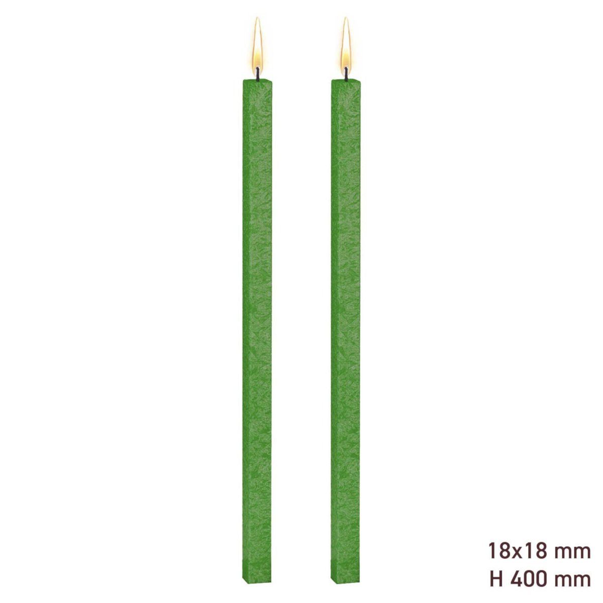 Amabiente Tafelkerze Kerze CLASSIC Blattgrün 40cm - 2er Set