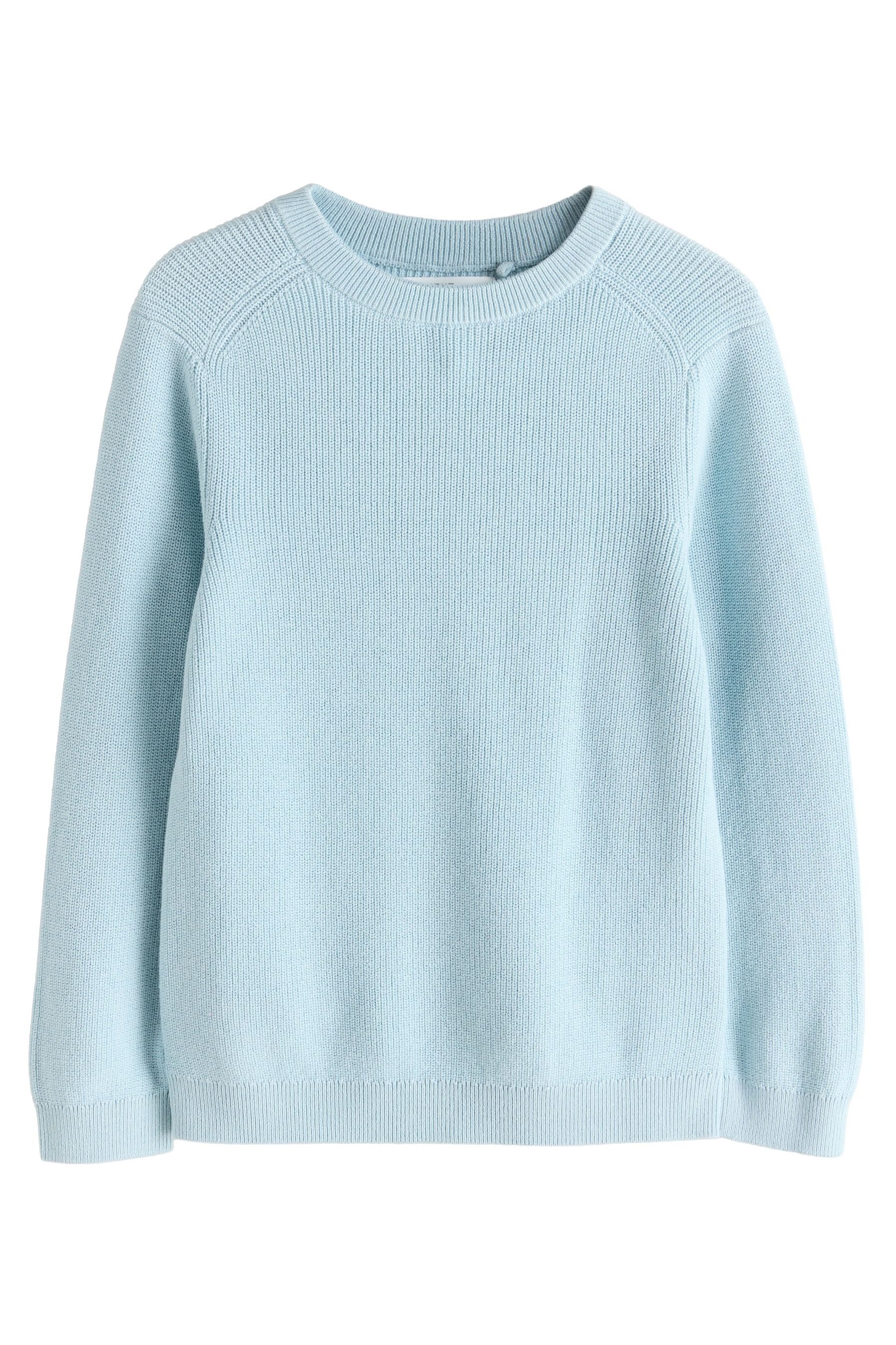 Rundhalspullover Strickpullover mit Rundhalsausschnitt Baumwolle