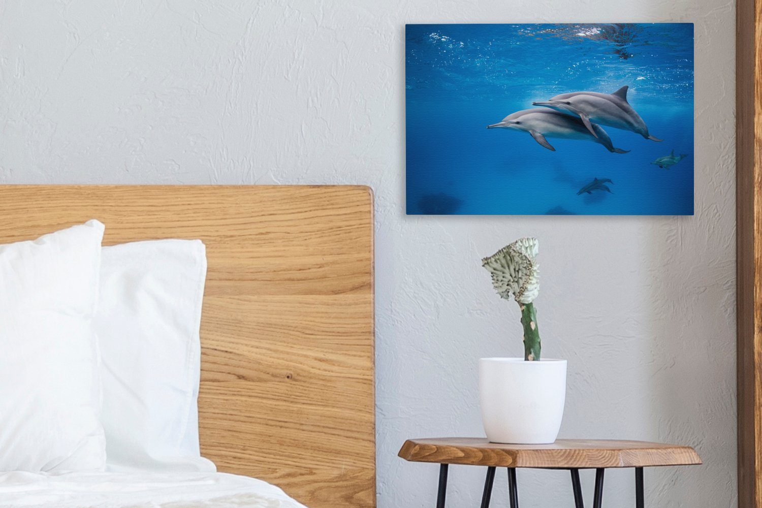 St), cm - 30x20 Delfin Wandbild Meer Leinwandbilder, OneMillionCanvasses® (1 Aufhängefertig, Ägypten, Leinwandbild - Wanddeko,