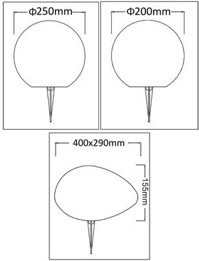 TRANGO LED Solarleuchte, SO-00124 3er Set LED Solar-Leuchtkugel IP44 Solar Leuchtstein in 20/25/40cm Durchmesser Weiß matt mit 3000K warmweiß LED & RGB Farbwechsel LED *SNOWY* Solarkugel Kugelleuchte, Außenleuchte, Kugellampe, Gartenleuchte