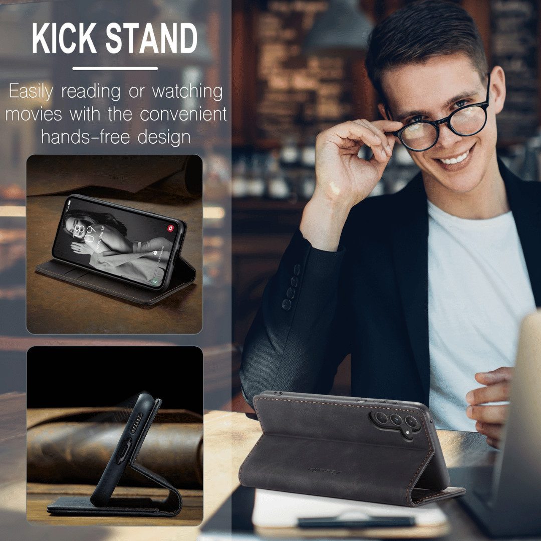 SmartUP Smartphone-Hülle für Samsung Galaxy A36 5G Klapphülle Fliphülle Tasche Full Case Cover 6,7 Zoll, Integrierte Standfunktion, zwei Kartenfächer – Bild 5 von 5