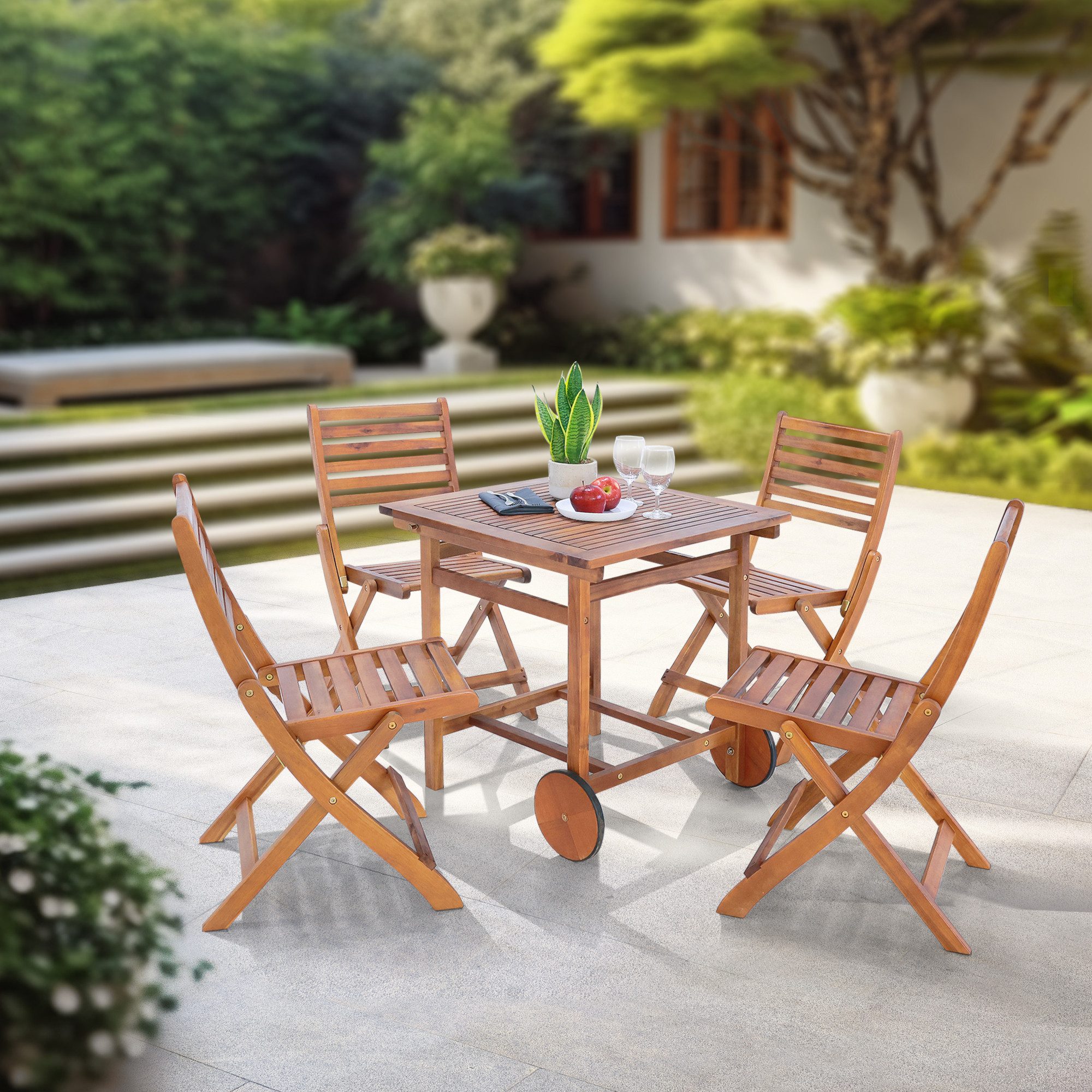 en.casa Garten-Essgruppe, (Set, 5-tlg., 1 Tisch, günstig online kaufen