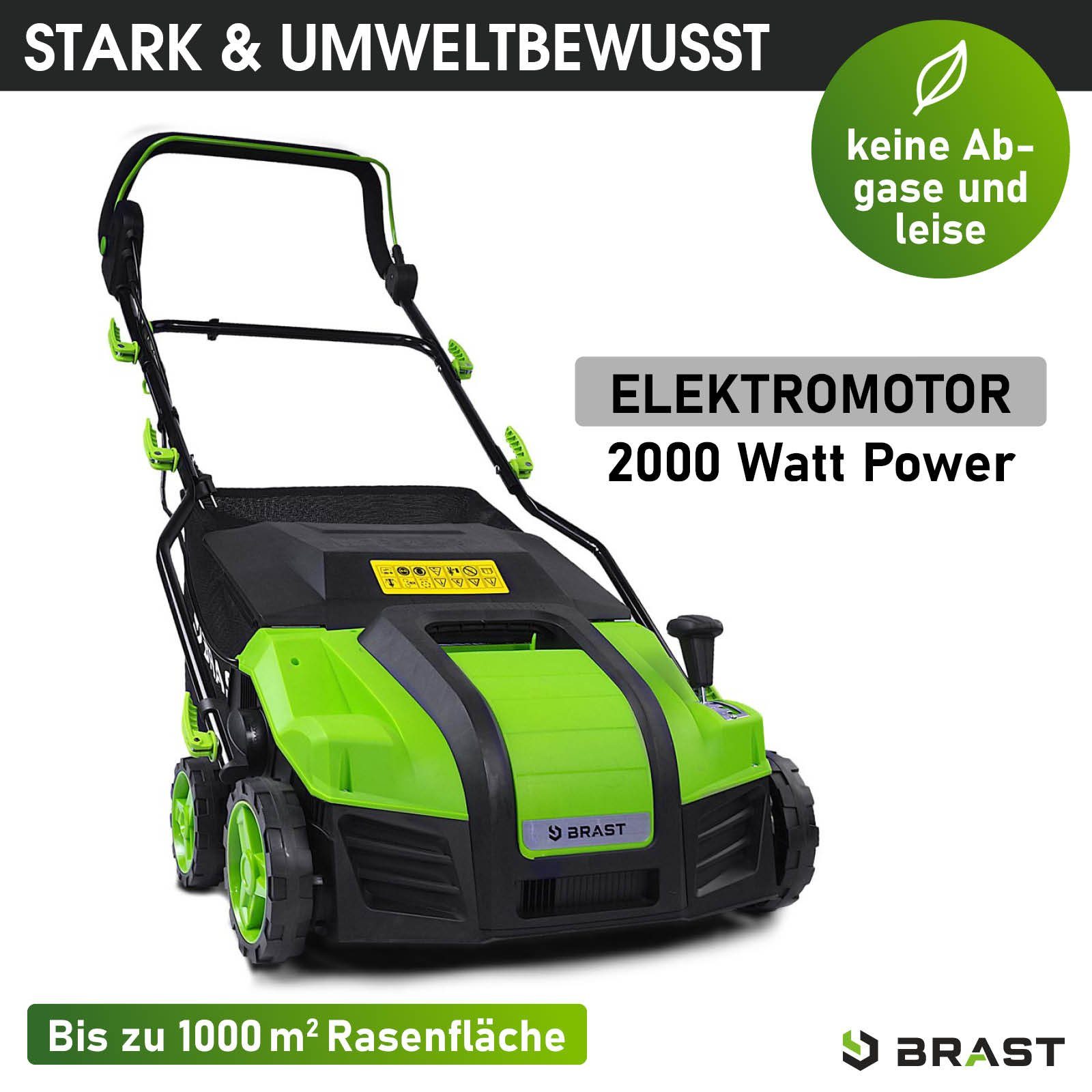 BRAST Elektro-Vertikutierer / Lüfter 2000 Watt Kombi Gerät, 40,00 cm Arbeitsbreite, (2in1-Funktion, 1 Vertikutier- und 1 Lüfter-Walze), Moosentferner – Bild 2 von 5