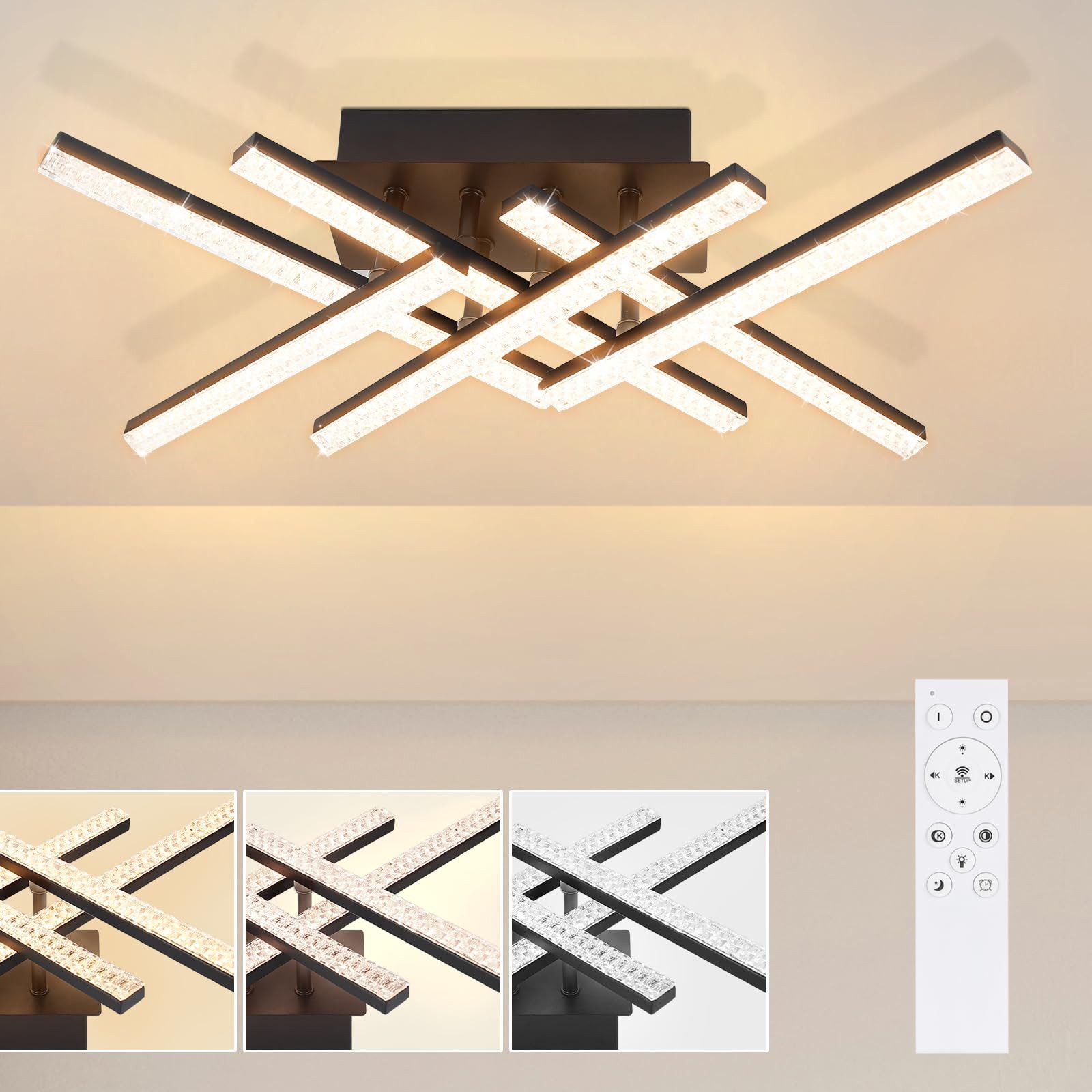 Nettlife LED Deckenleuchte Deckenlampe LED Deckenleuchte Wohnzimmer, Dimmba günstig online kaufen