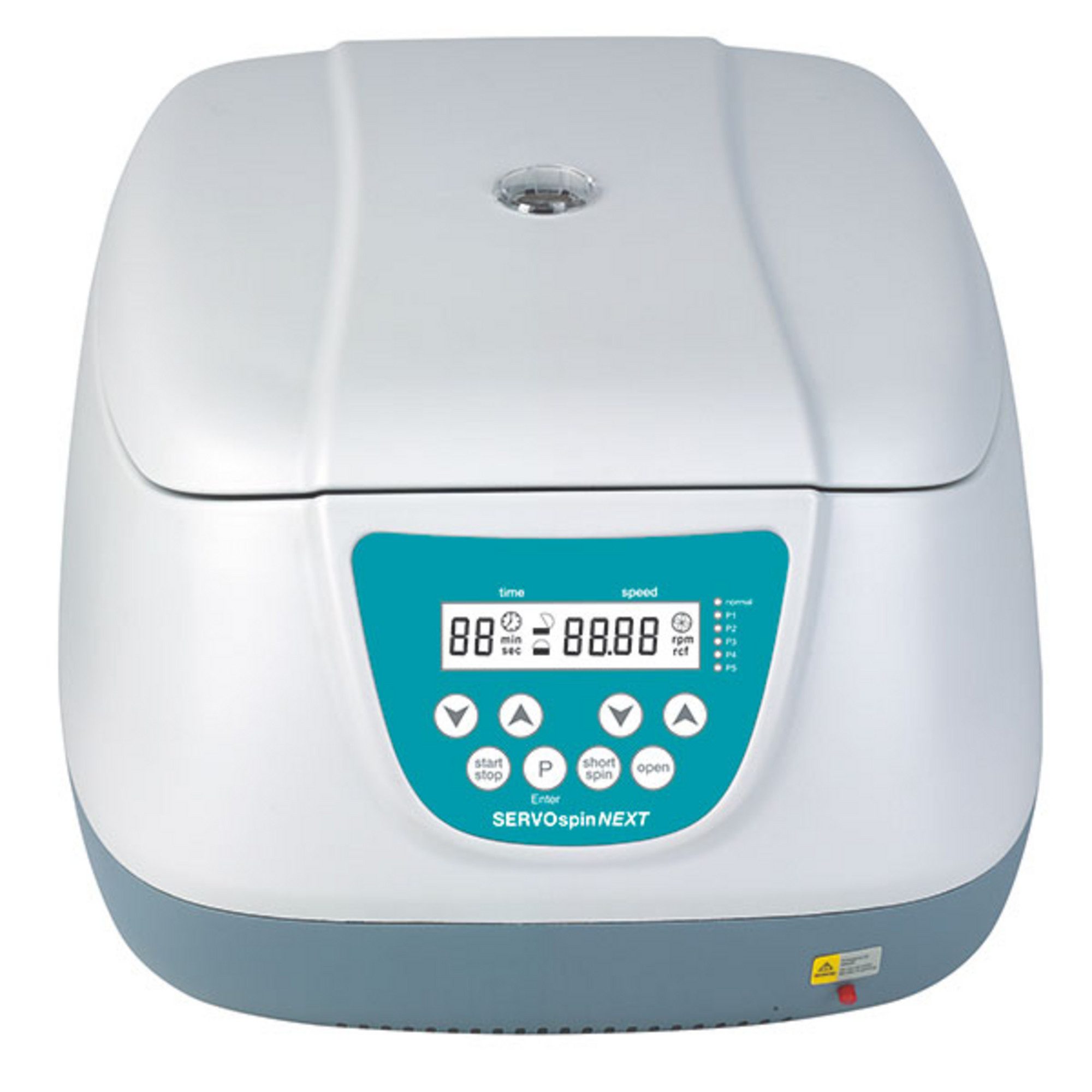 SERVOPRAX Laborzentrifuge Laborzentrifuge SERVOspin Next Schwingrotor, 5000,00 U/min, 8x15 ml, Drehzahl und Laufzeit einstellbar, 1-St., Intuitives Bedienfeld mit 5 programmierbaren Plätzen, Laborzentrifuge für Probenröhrchen