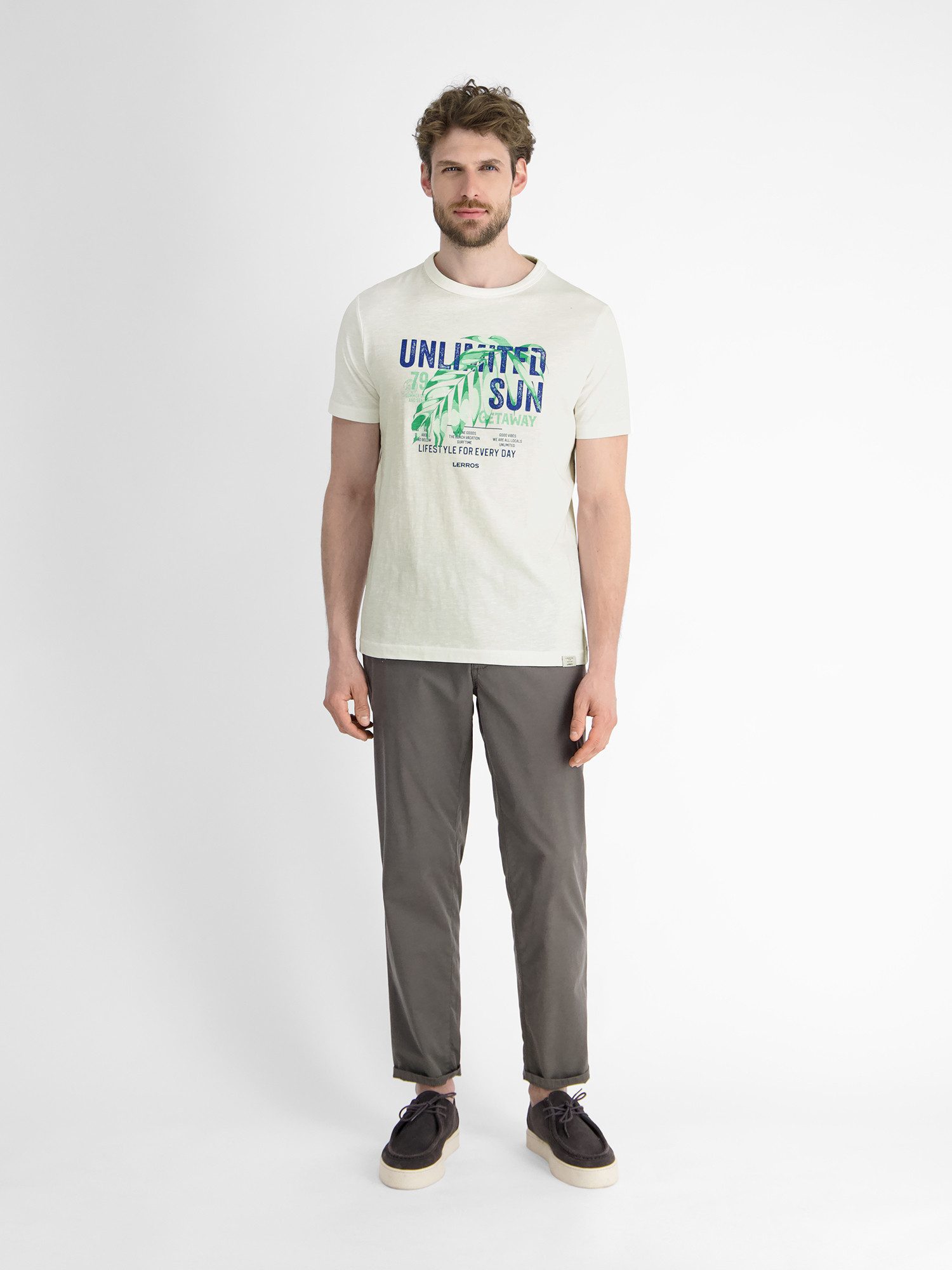 LERROS T-Shirt Herren T-Shirt mit Brustprint