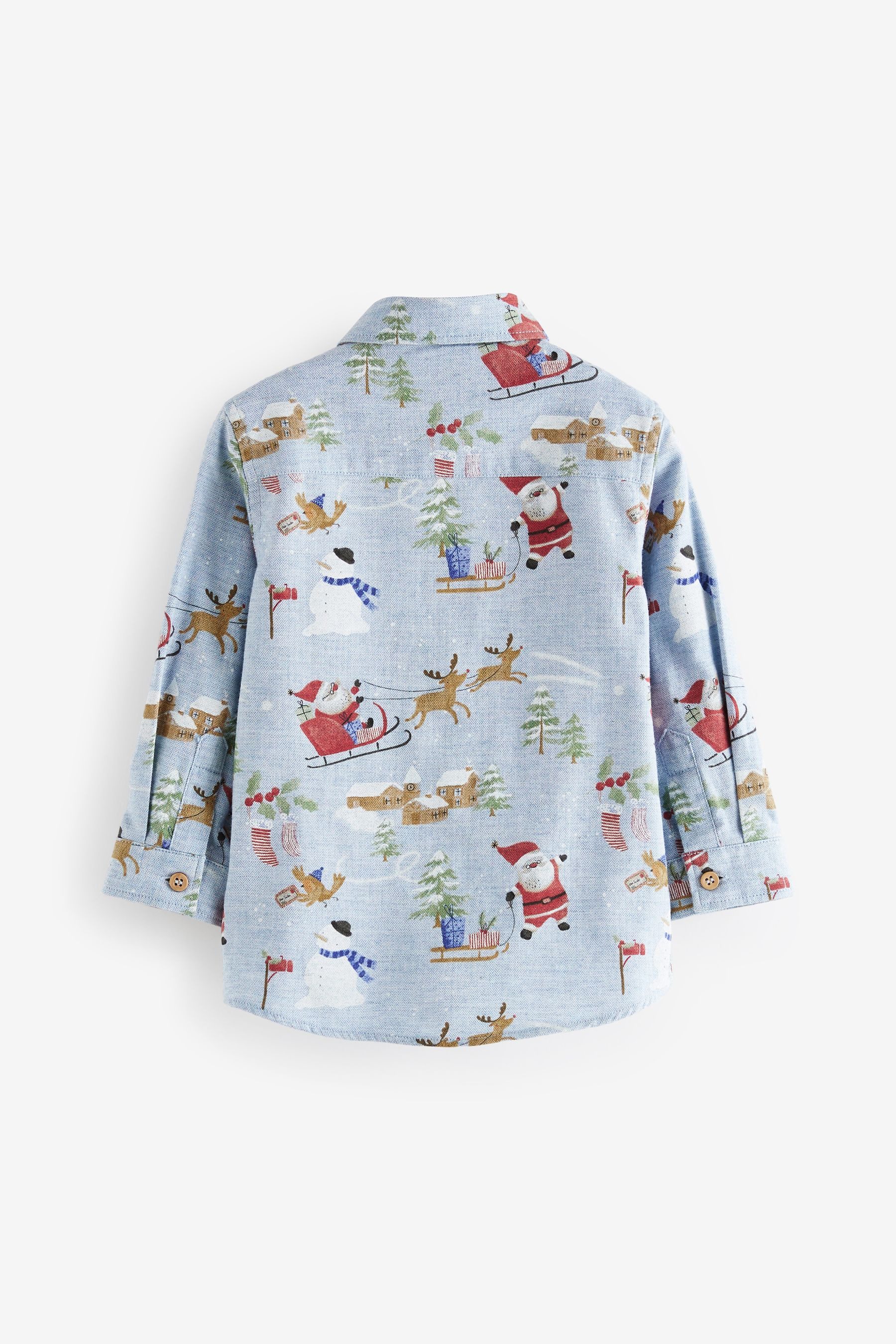 Next Long-Sleeved Shirt Long-Sleeved Christmas Shirt made from 100% Cotton (1-piece)
