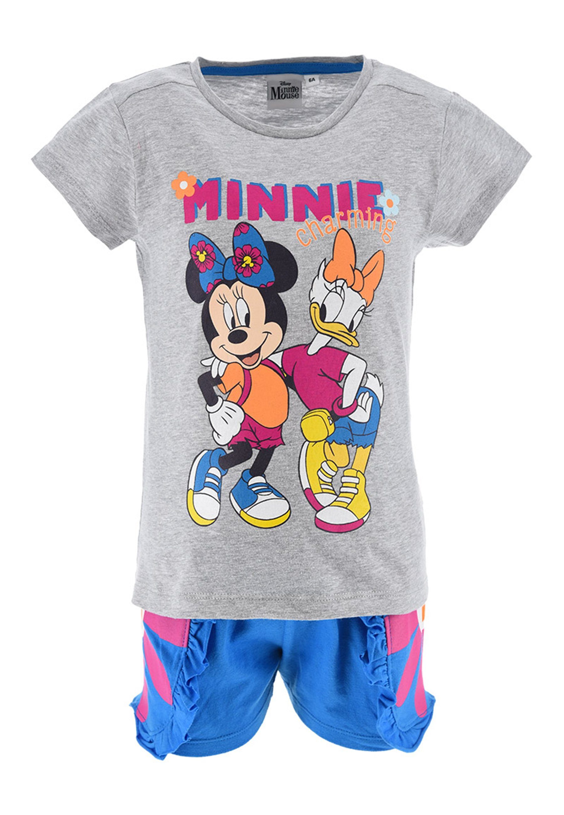 Shorts Bekleidungs-Set & Minnie Maus T-Shirt Mini Mouse Shorty Disney