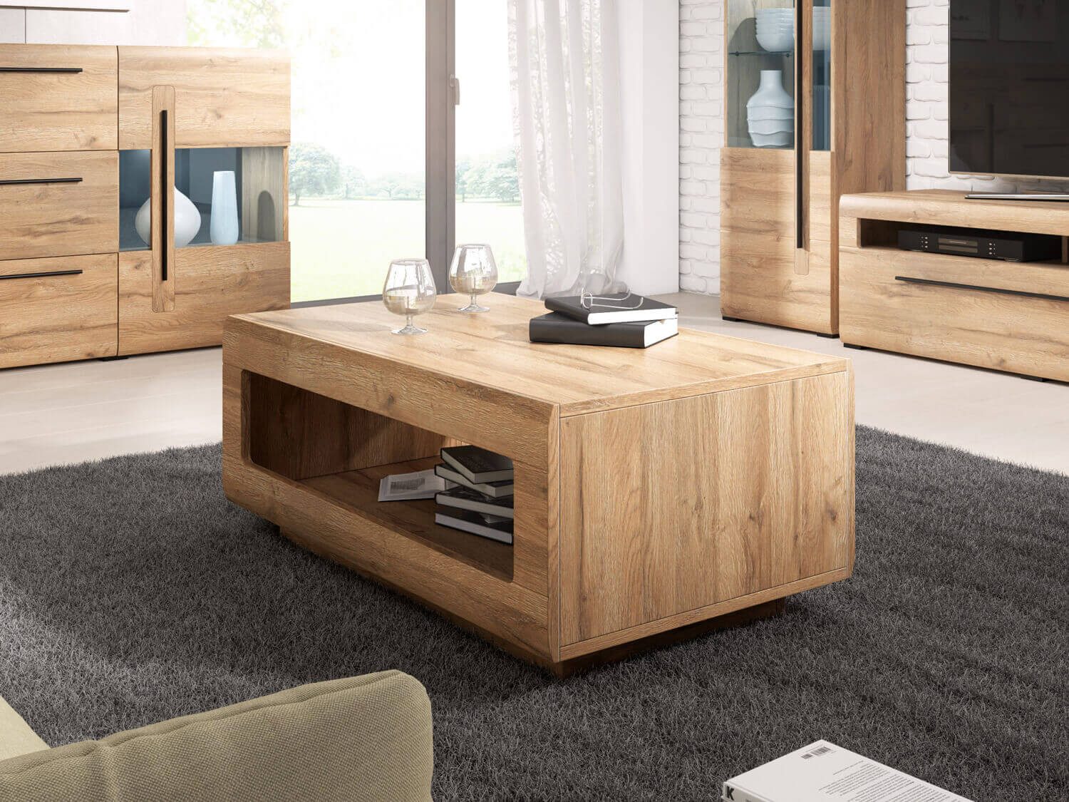 Helvetia Couchtisch Toro (Toro, 1-St., Couchtisch), 110x60x44cm Eiche Grandson