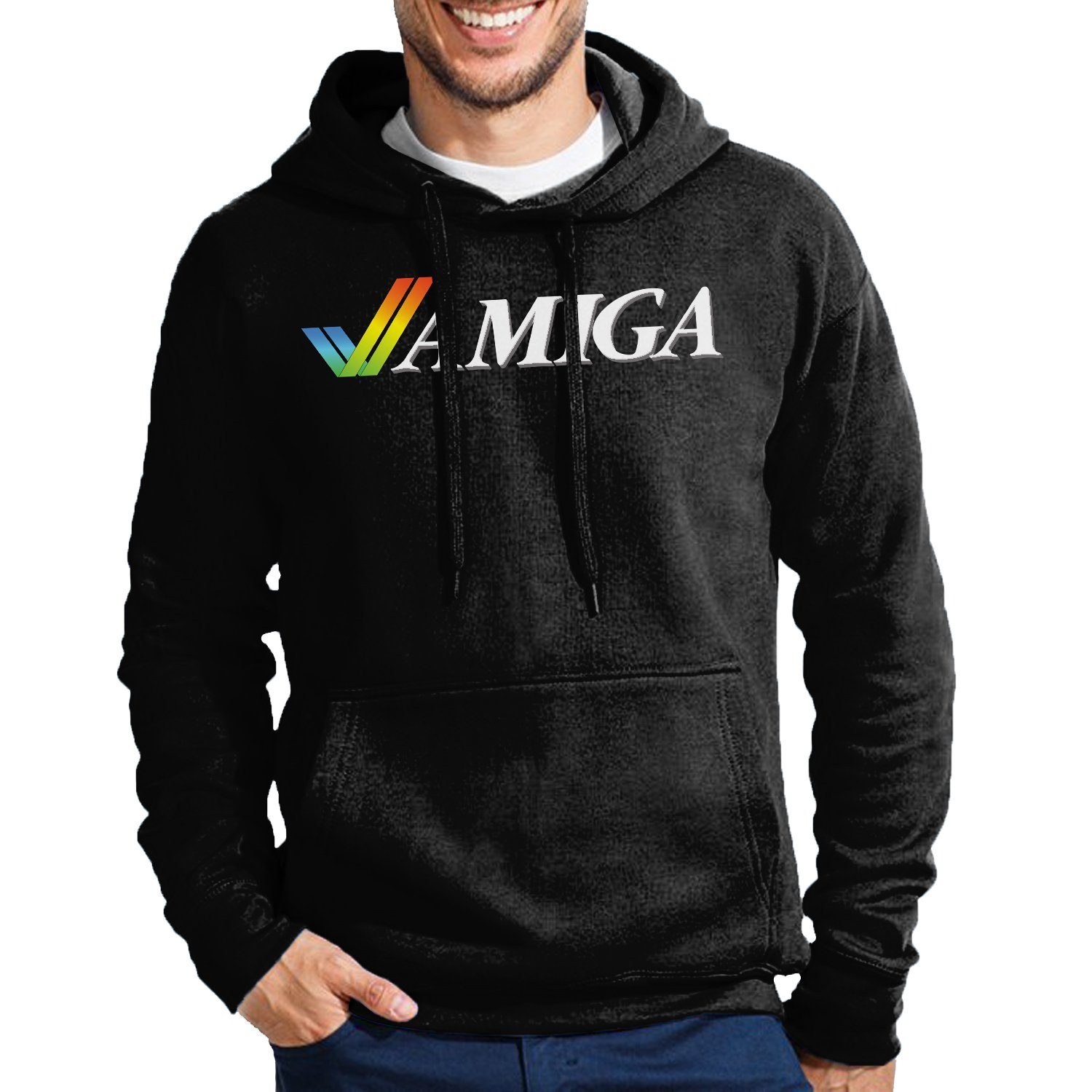 Blondie & Brownie Hoodie Herren Amiga Spiele Konsole Atari Commodore Super Retro Herren Hoodie Retro Gaming Amiga Atari Commodore Kapuze Rot XLX Hoodie