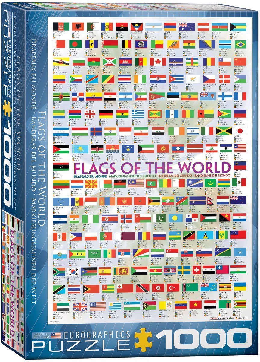 empireposter Puzzle Flaggen der Welt - 1000 Teile Puzzle Format 68x48 cm., 1000 Puzzleteile