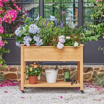 Yaheetech Hochbeet, Pflanzkasten Blumenkübel Kräuterbeet aus Holz