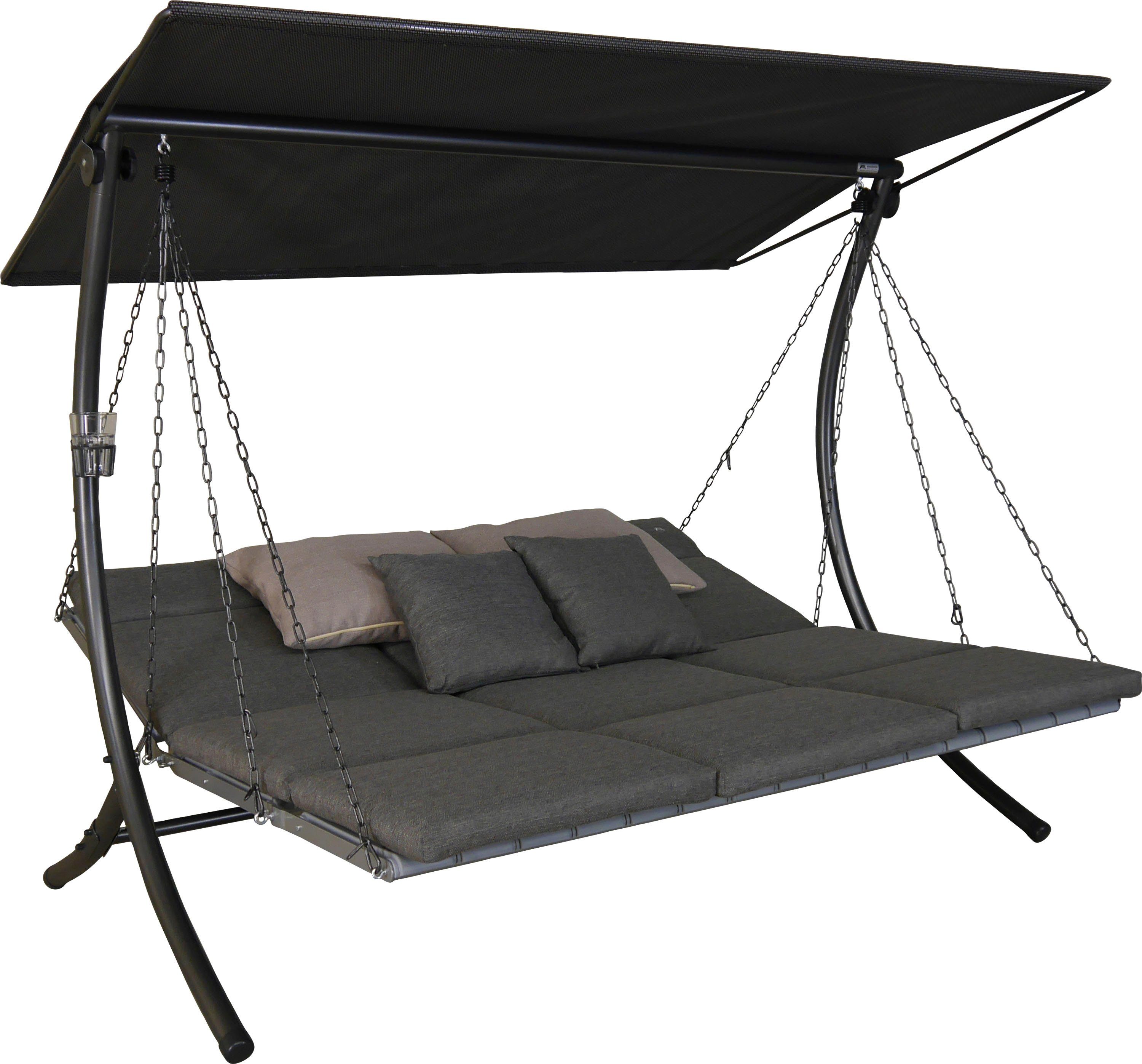 Angerer Freizeitmöbel Hollywoodschaukel Luxus Smart stone, 3-Sitzer, Bettfunktion, BxTxH: 210x145x160 cm
