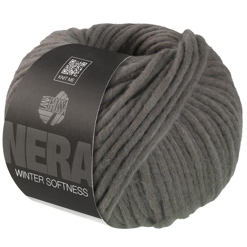 LANA GROSSA WINTER SOFTNESS (NERA) Häkelwolle, 70 m (Zartes Baumwollschlauchgarn, voluminös gefüllt mit flauschigen Merinofasern), 50 g
