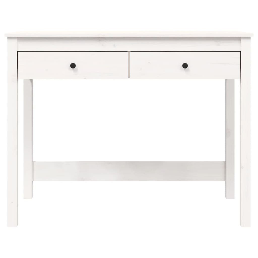 Schreibtisch vidaXL | 100x50x78 Massivholz Schubladen Kiefer Schreibtisch Weiß cm Weiß mit Weiß