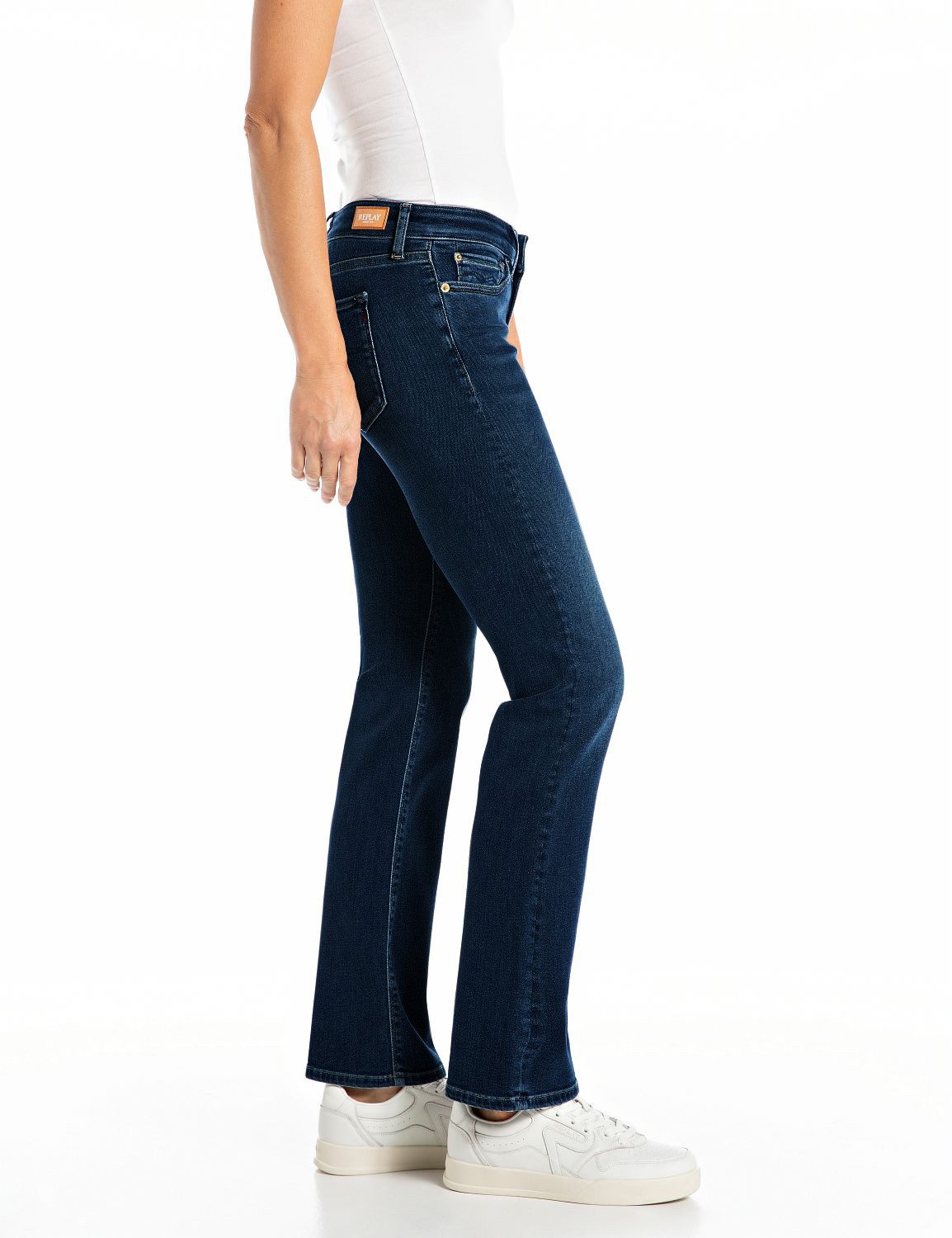 Replay Bootcut-Jeans NEW LUZ mit gesticktem R an der Gesäßtasche