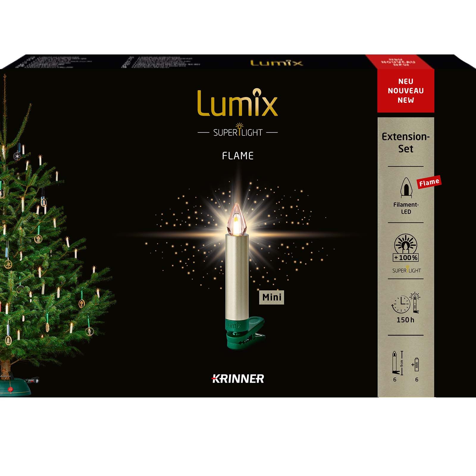 lumix LED-Christbaumkerzen LUMIX SuperLight Flame Mini Metallic Cashmere Erweiterung