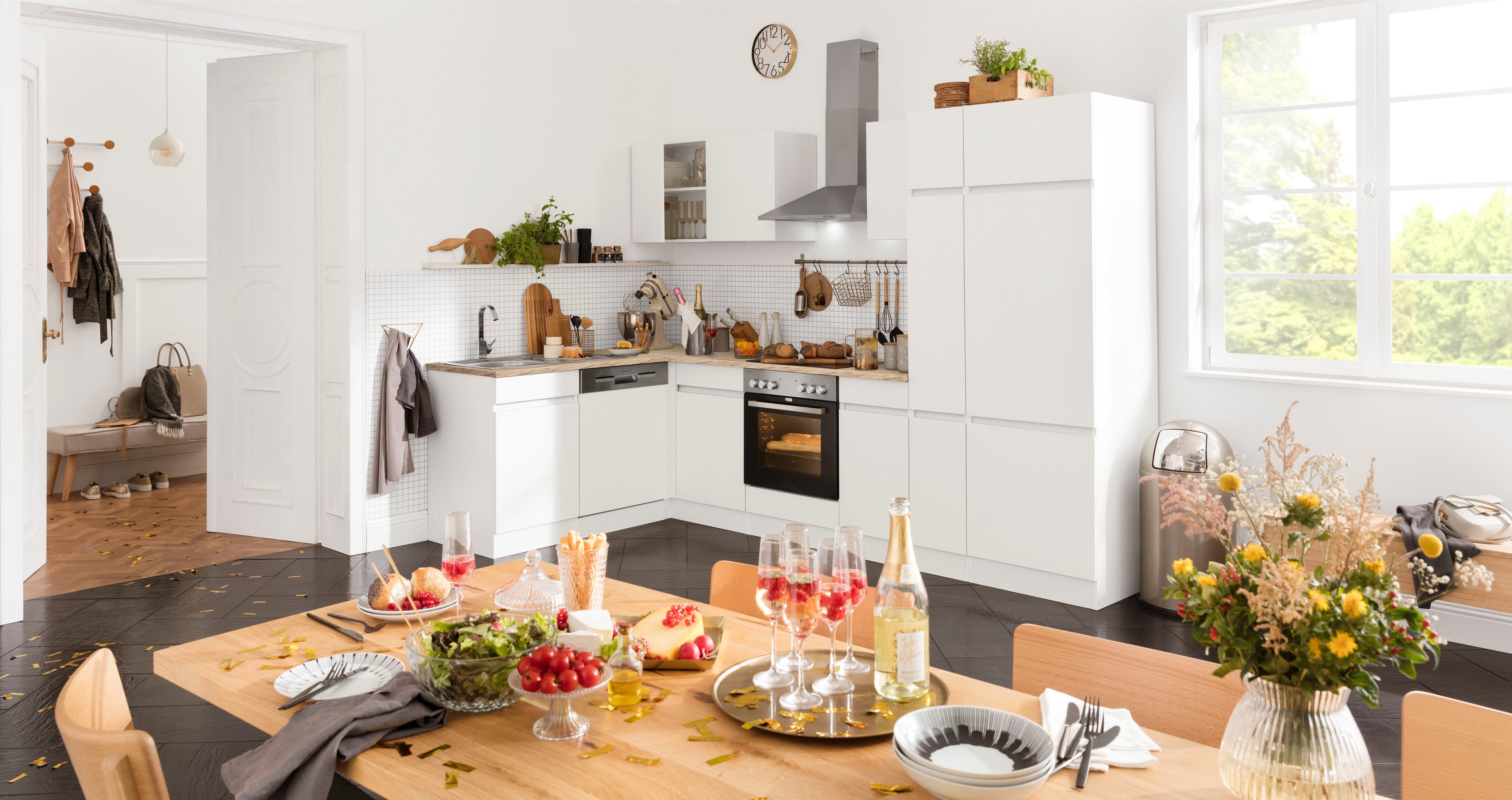 OPTIFIT Winkelküche "Roth", Stellmaße 300x175 cm, wahlweise mit E-Geräten, günstig online kaufen