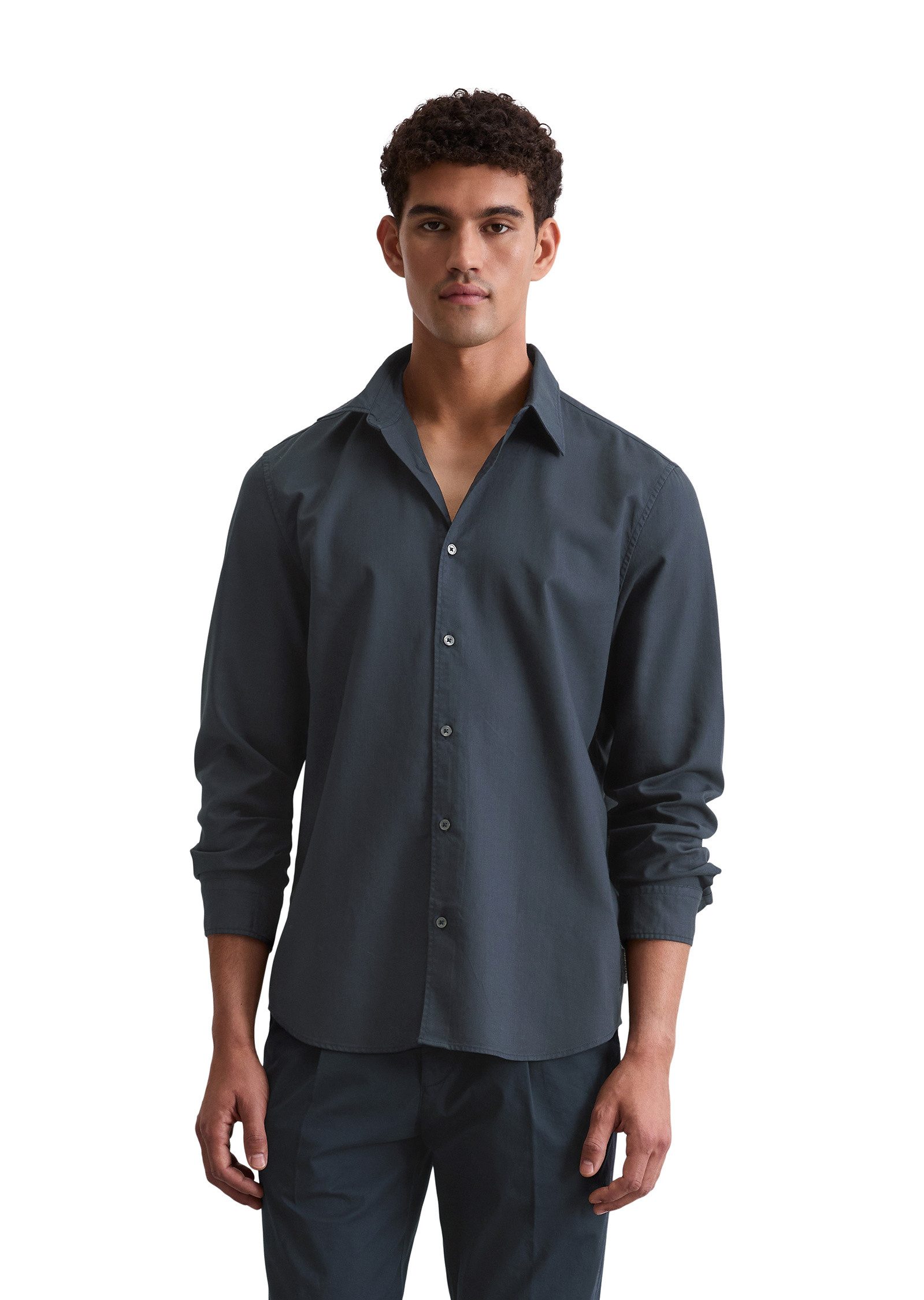 Marc O'Polo Langarmhemd aus Bio-Baumwolle und TENCEL™ Lyocell günstig online kaufen