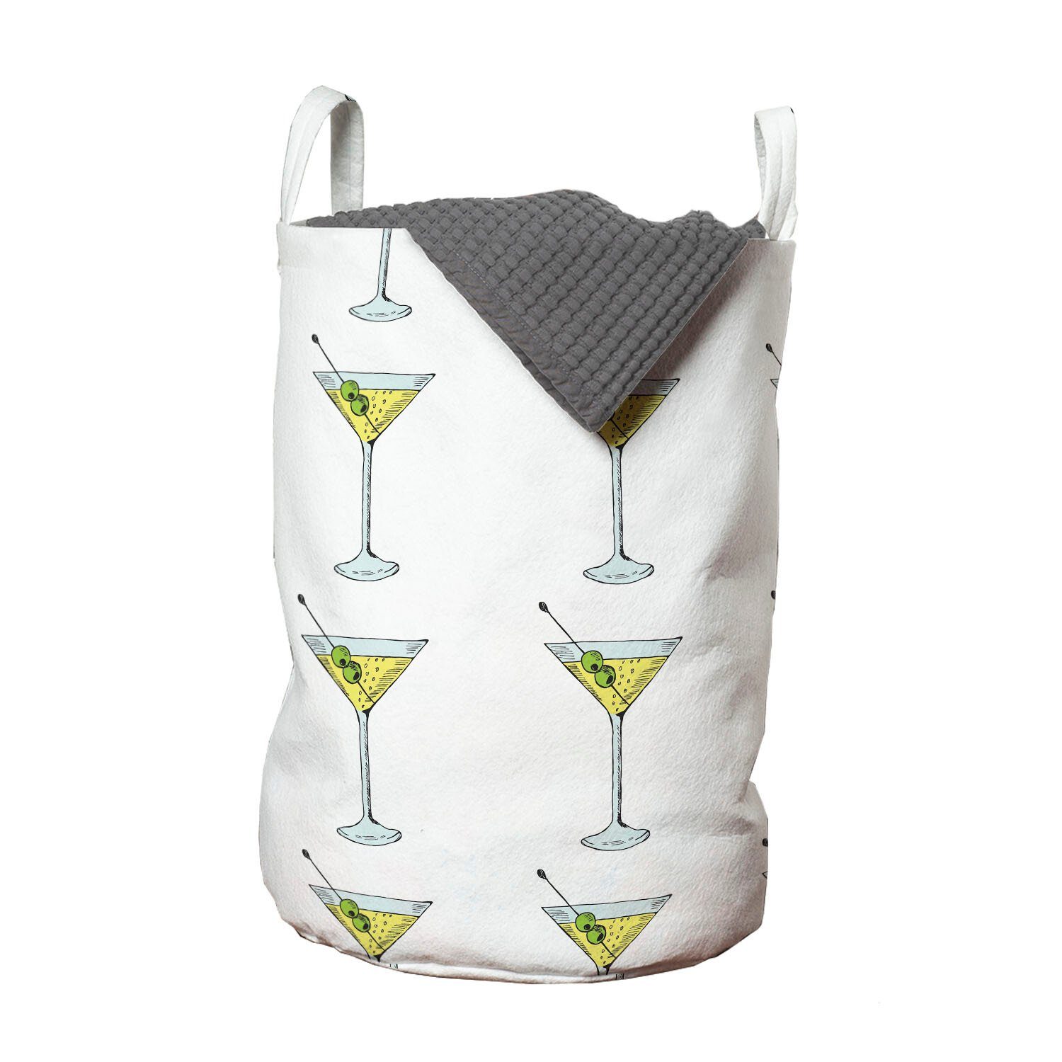 Abakuhaus Wäschesäckchen Wäschekorb mit Griffen Kordelzugverschluss für Waschsalons, Cocktailparty Martini mit Olive